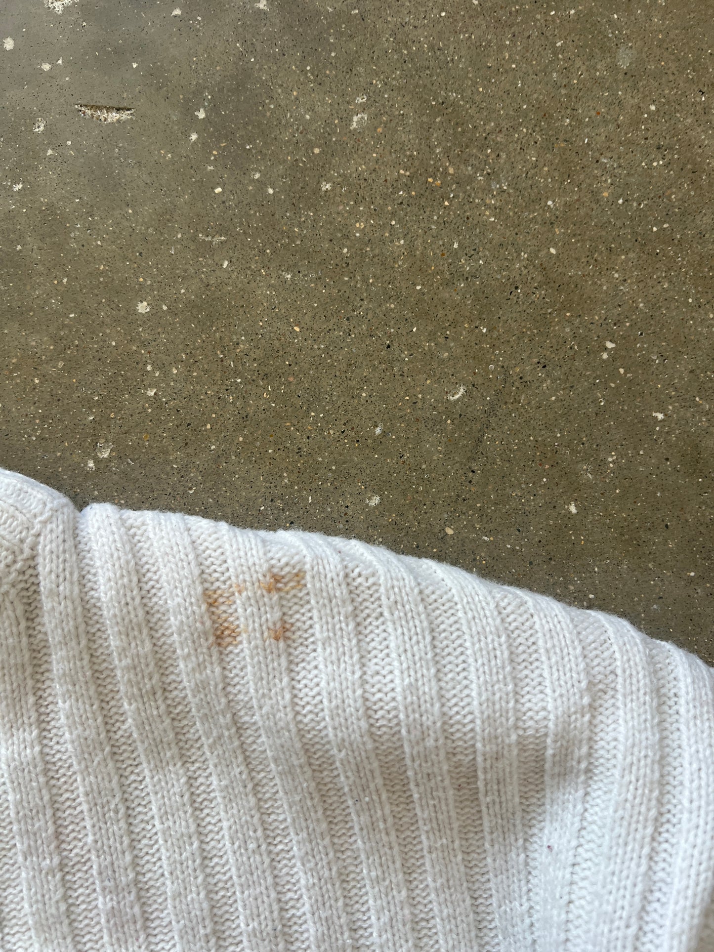 Vintage White Stripped Knit Sweater - L