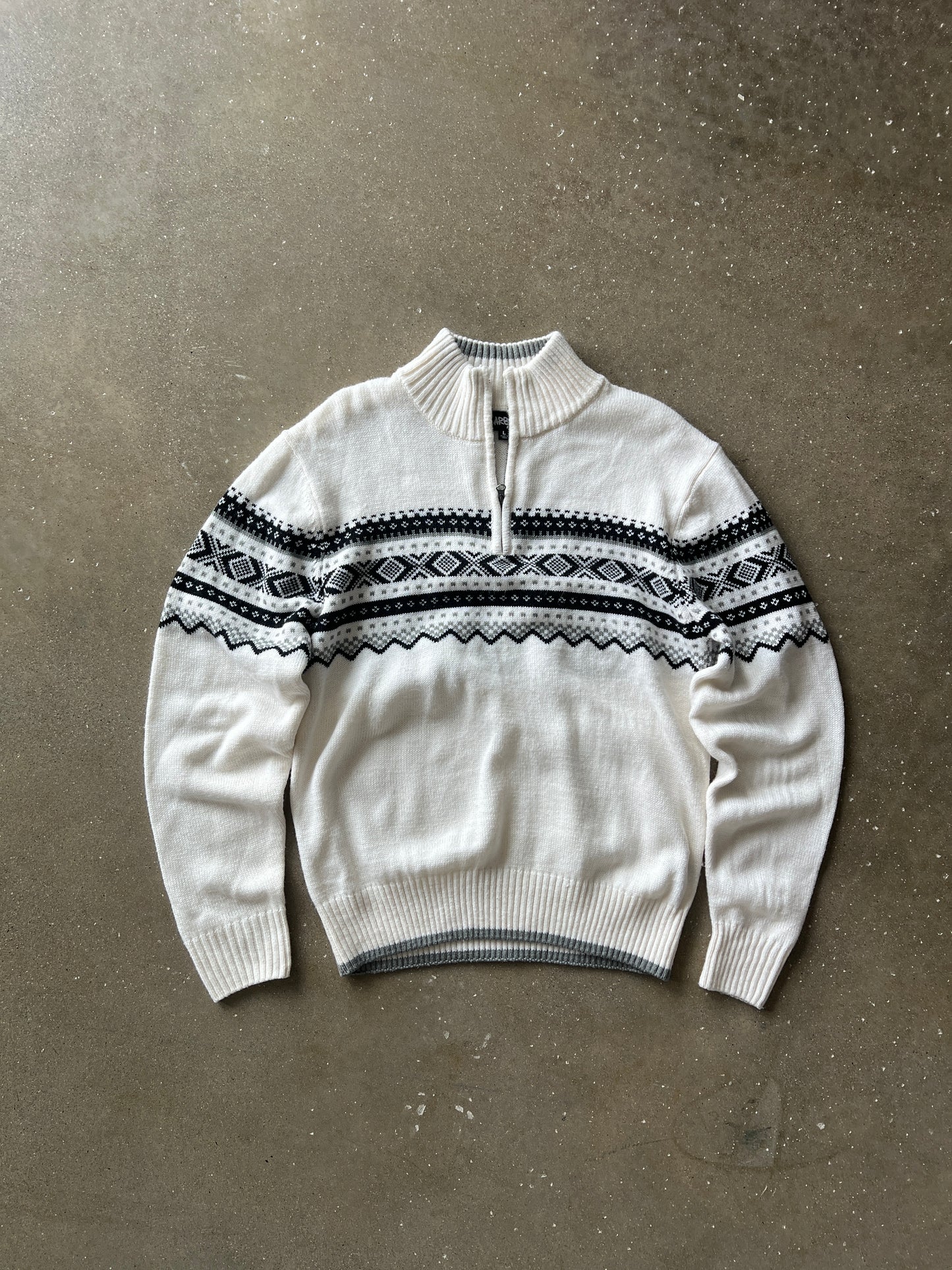 Vintage Cream Carbon Knit Quarter Zip - L