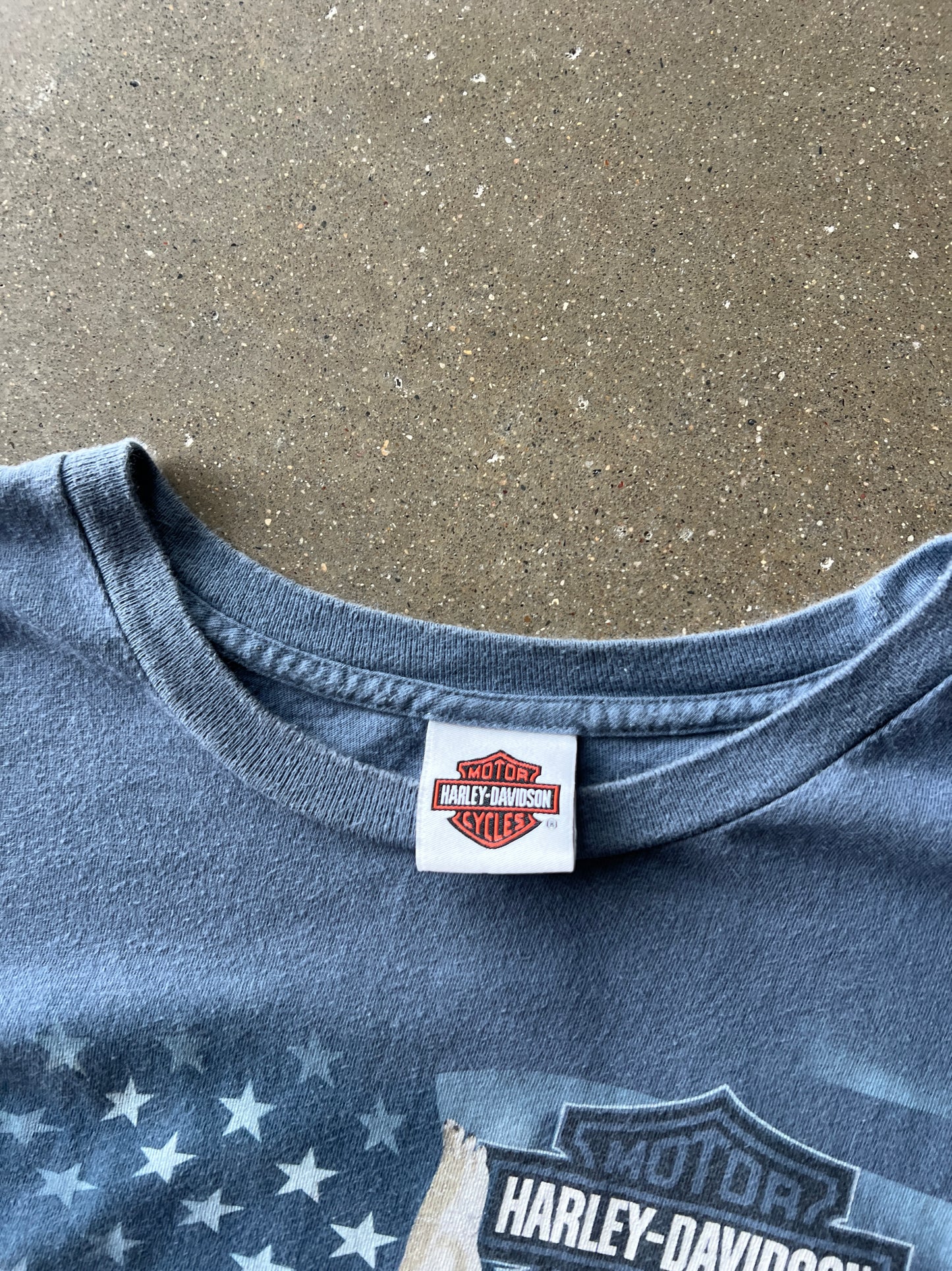 Vintage Blue Faded Harley Davidson Shirt -XXL