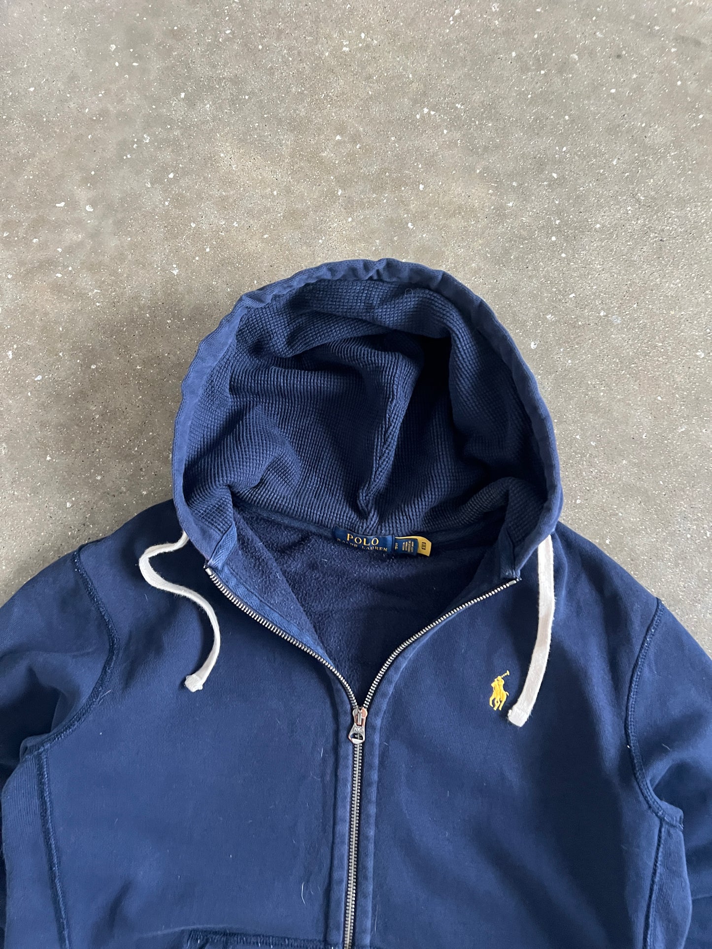 Vintage Blue Polo Zip Hoodie - S