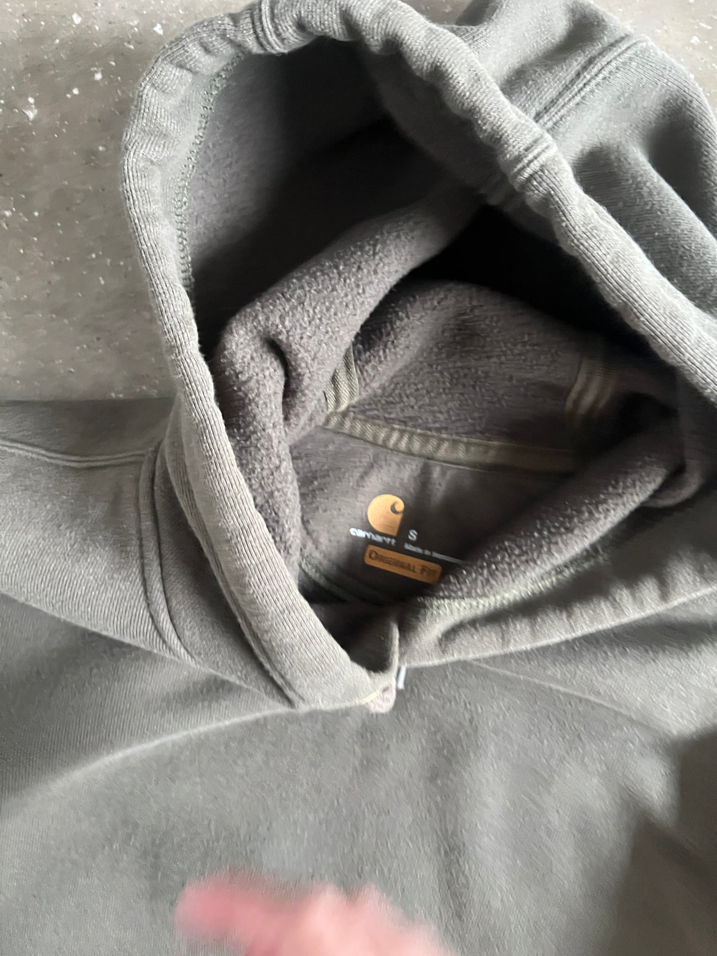 Vintage Grey Carhartt Hoodie - S