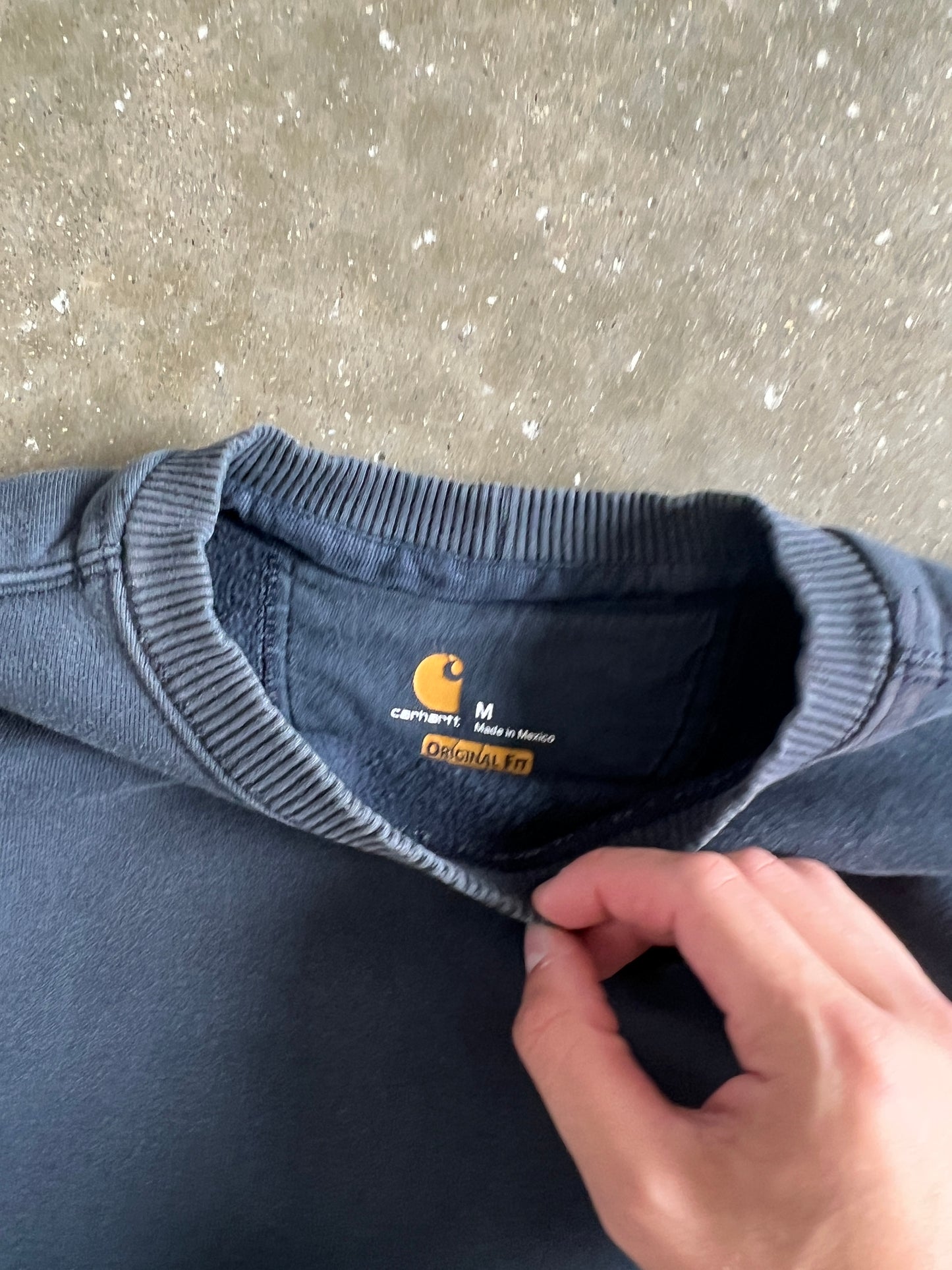 Vintage Black Faded Distressed Carhartt Crew - M