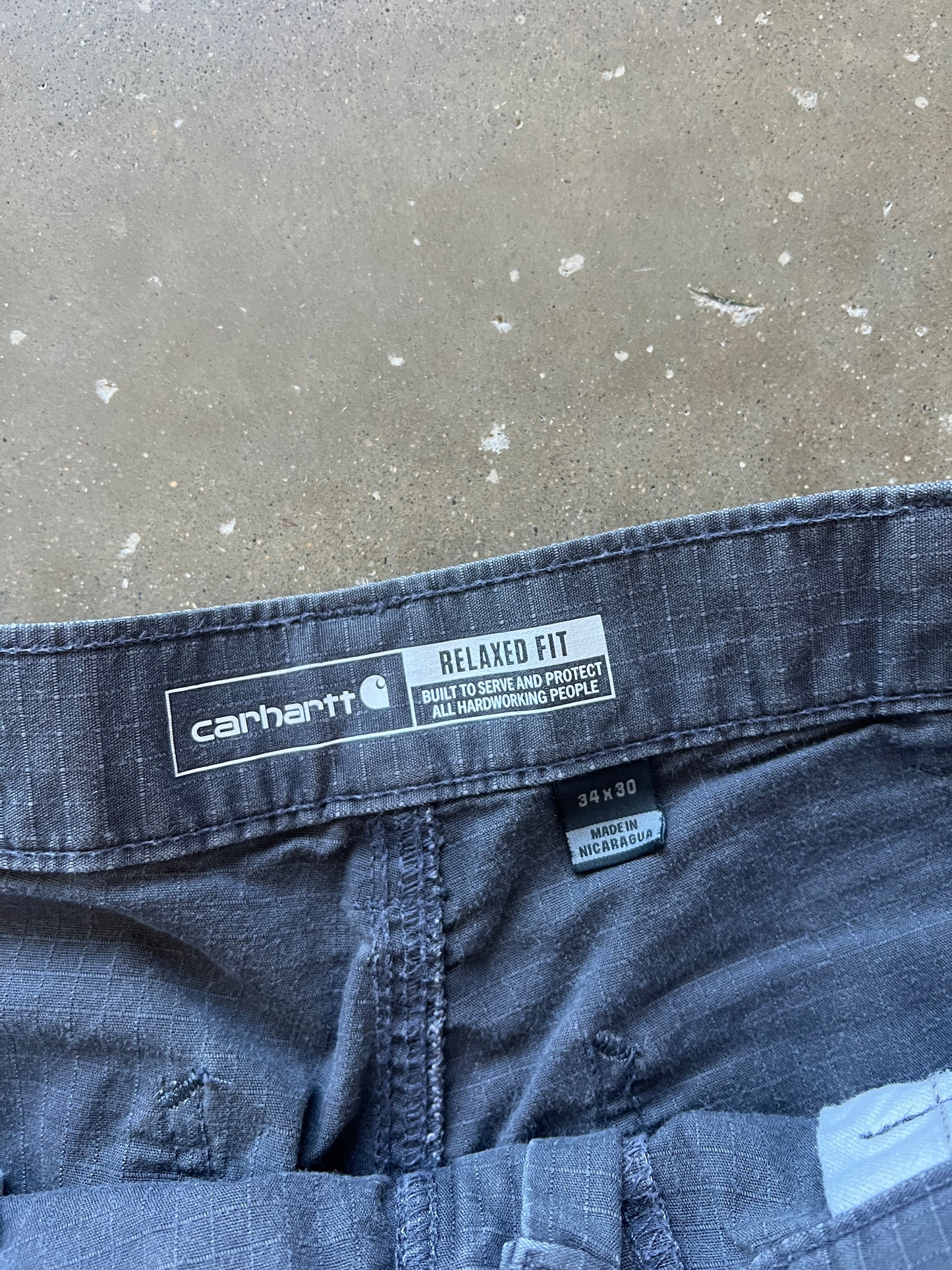 Vintage Grey Carhartt Cargo Baggy Pants - 34