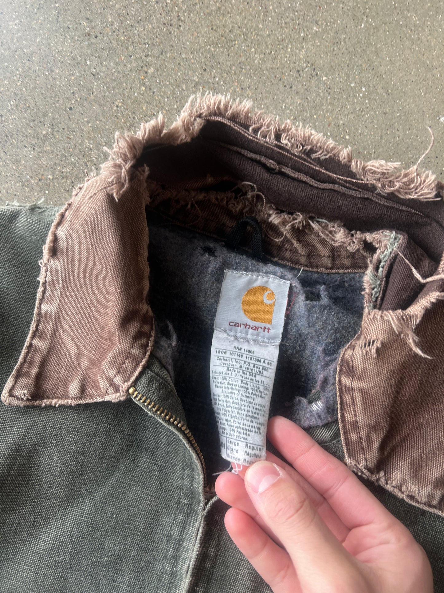 Vintage Faded Green Carhartt Detroit Jacket - L