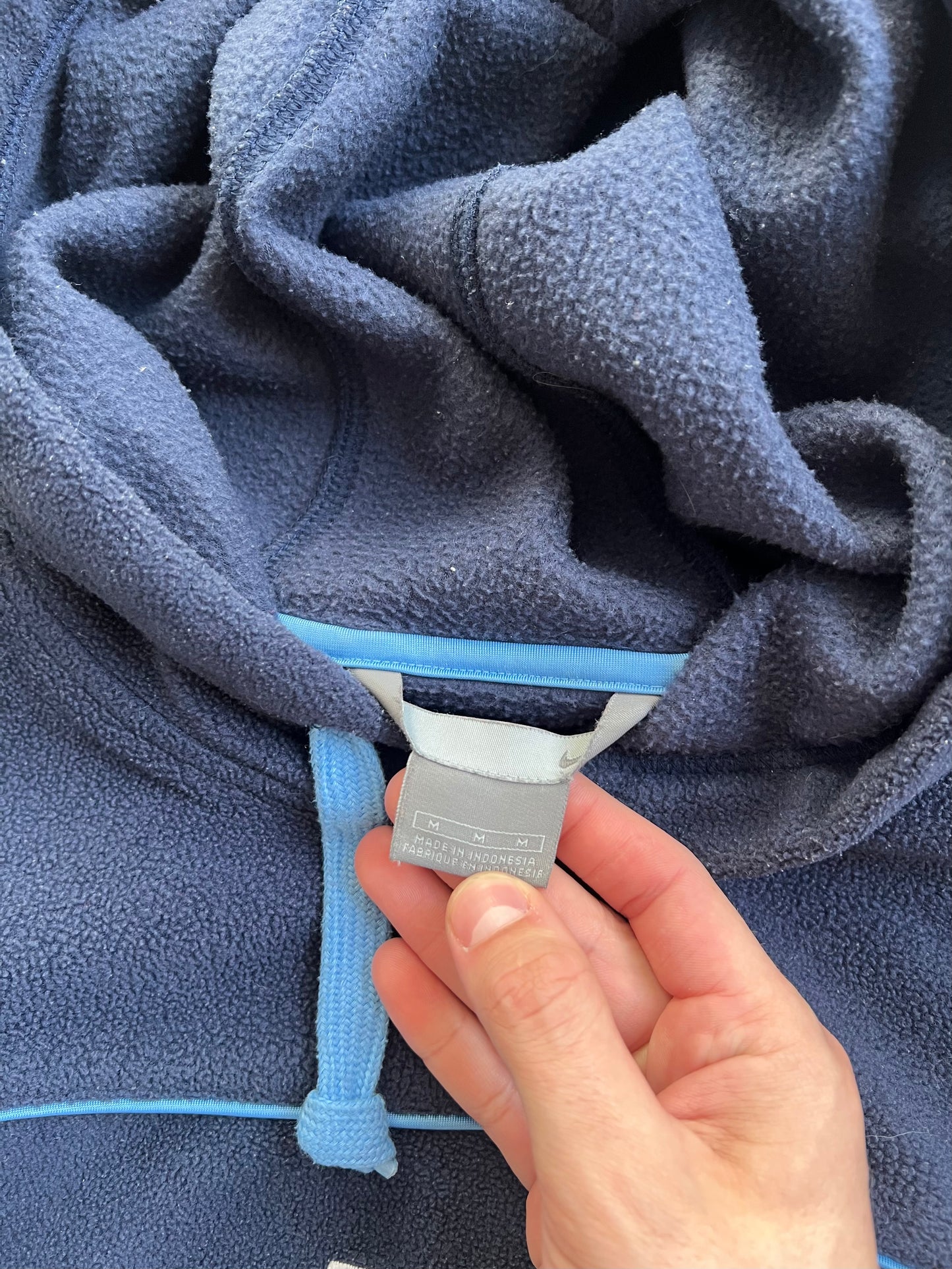 Vintage Navy Blue Nike Fleece Hoodie - L