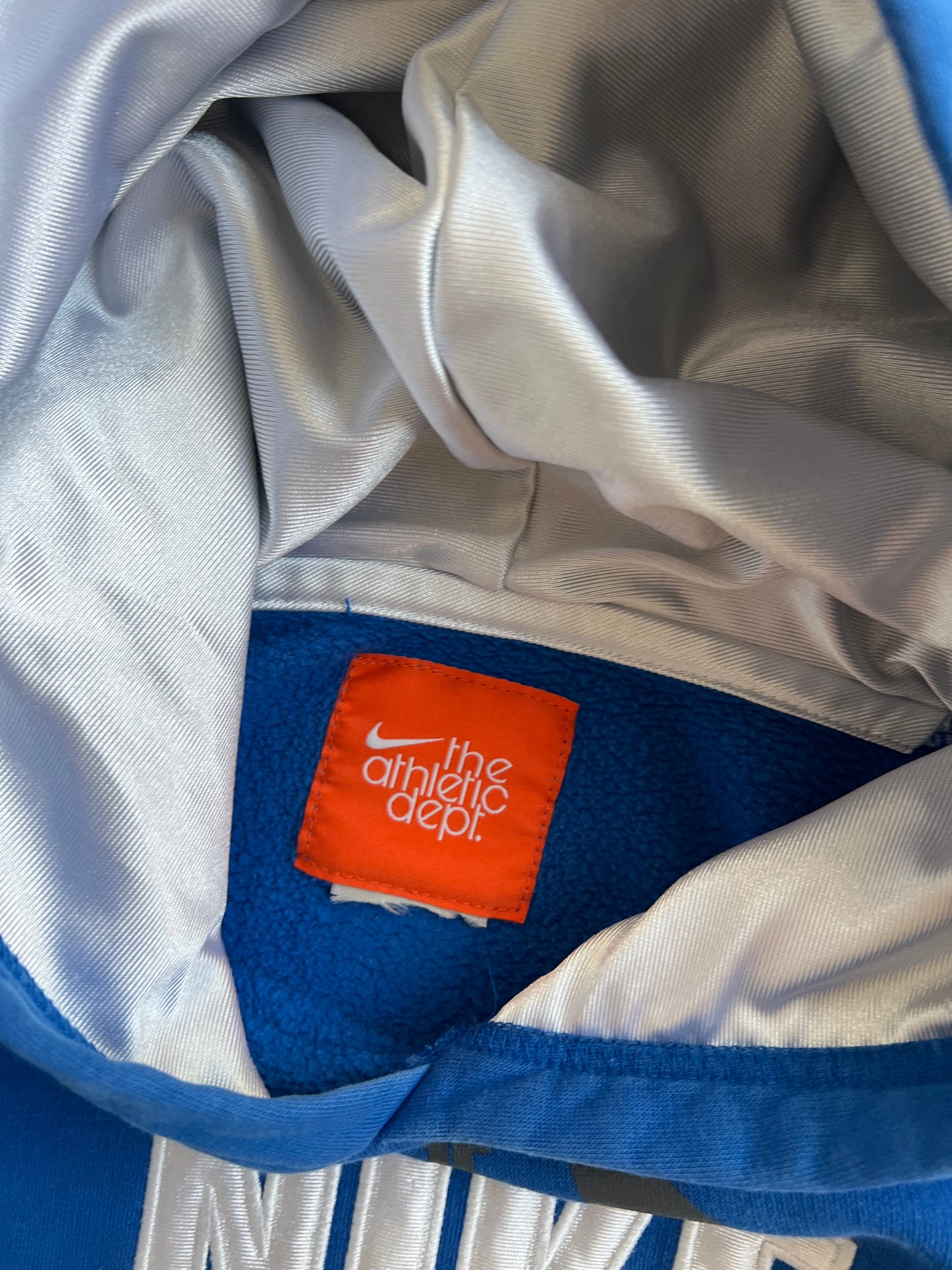 Vintage Sky Blue Spellout Hoodie - XS