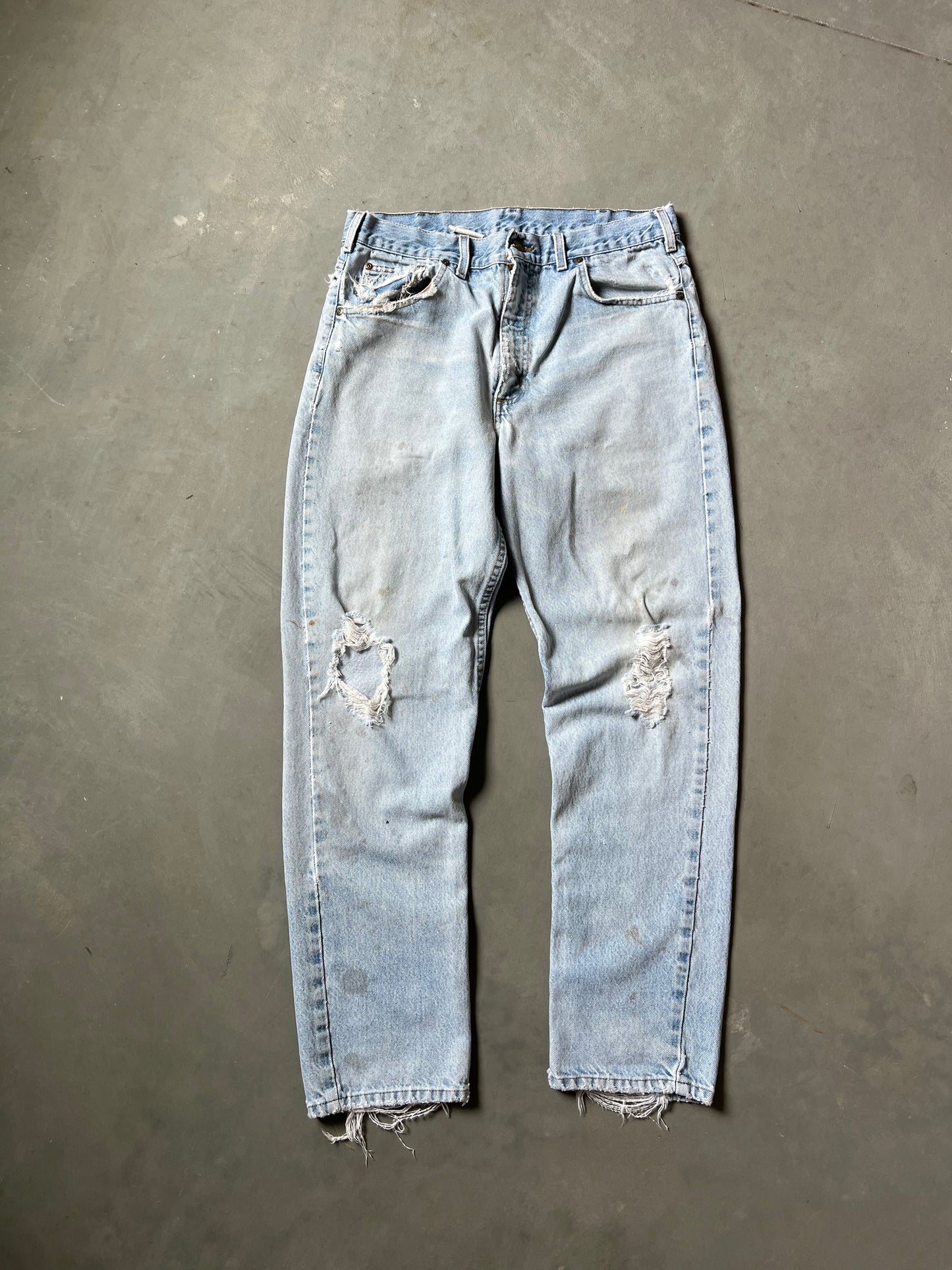 Vintage Faded Denim Blue Carhartt Pants - 32