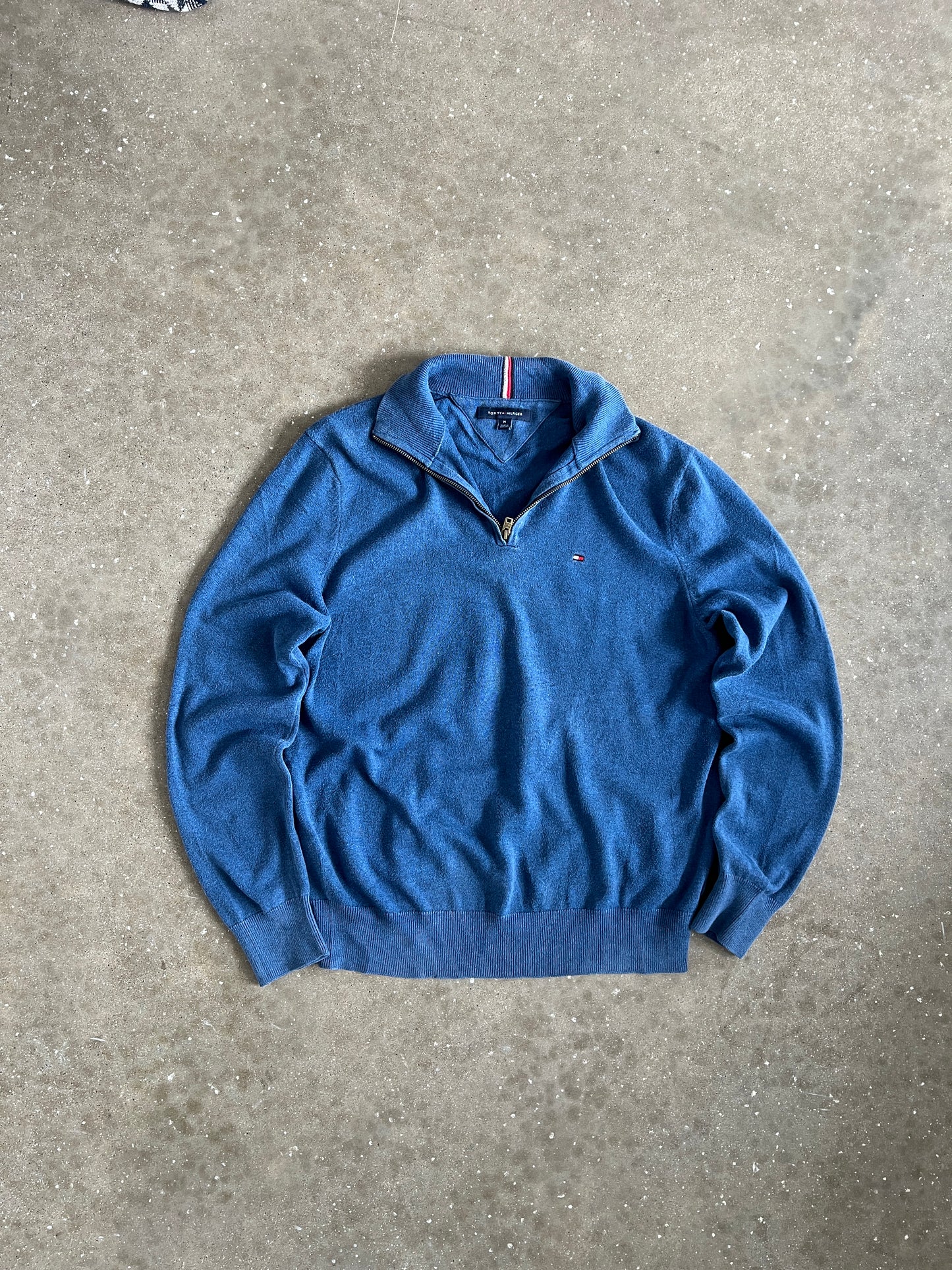Vintage Blue Tommy Hilfiger Quarter Zip Fleece - M