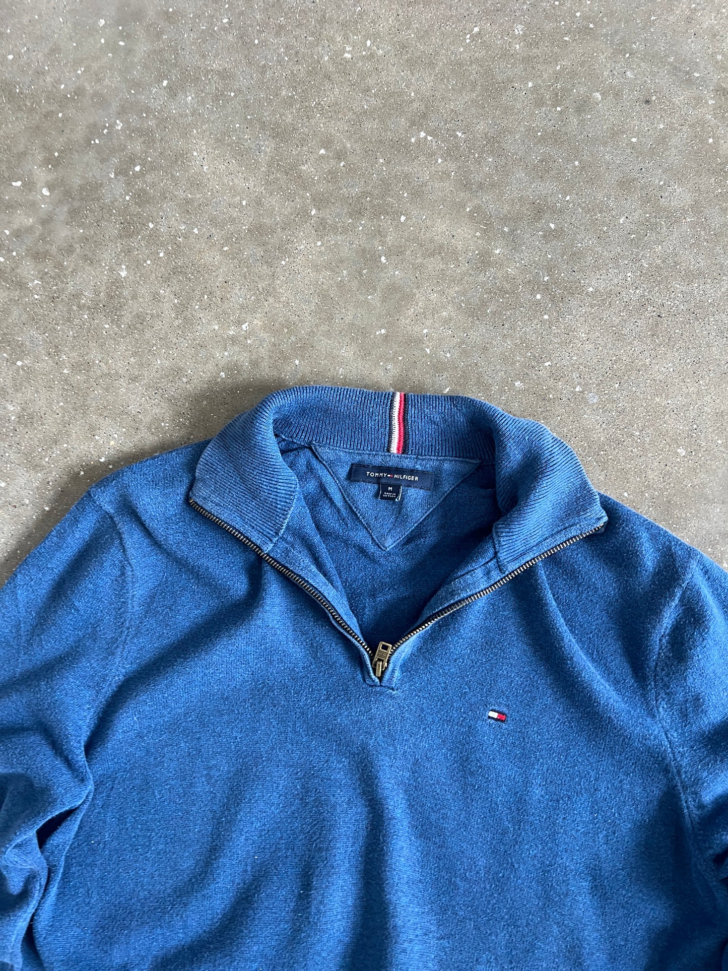 Vintage Blue Tommy Hilfiger Quarter Zip Fleece - M