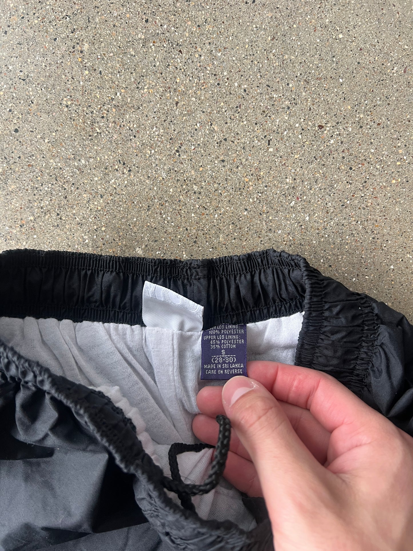 Vintage Black Baggy Stripped Track Pants - S