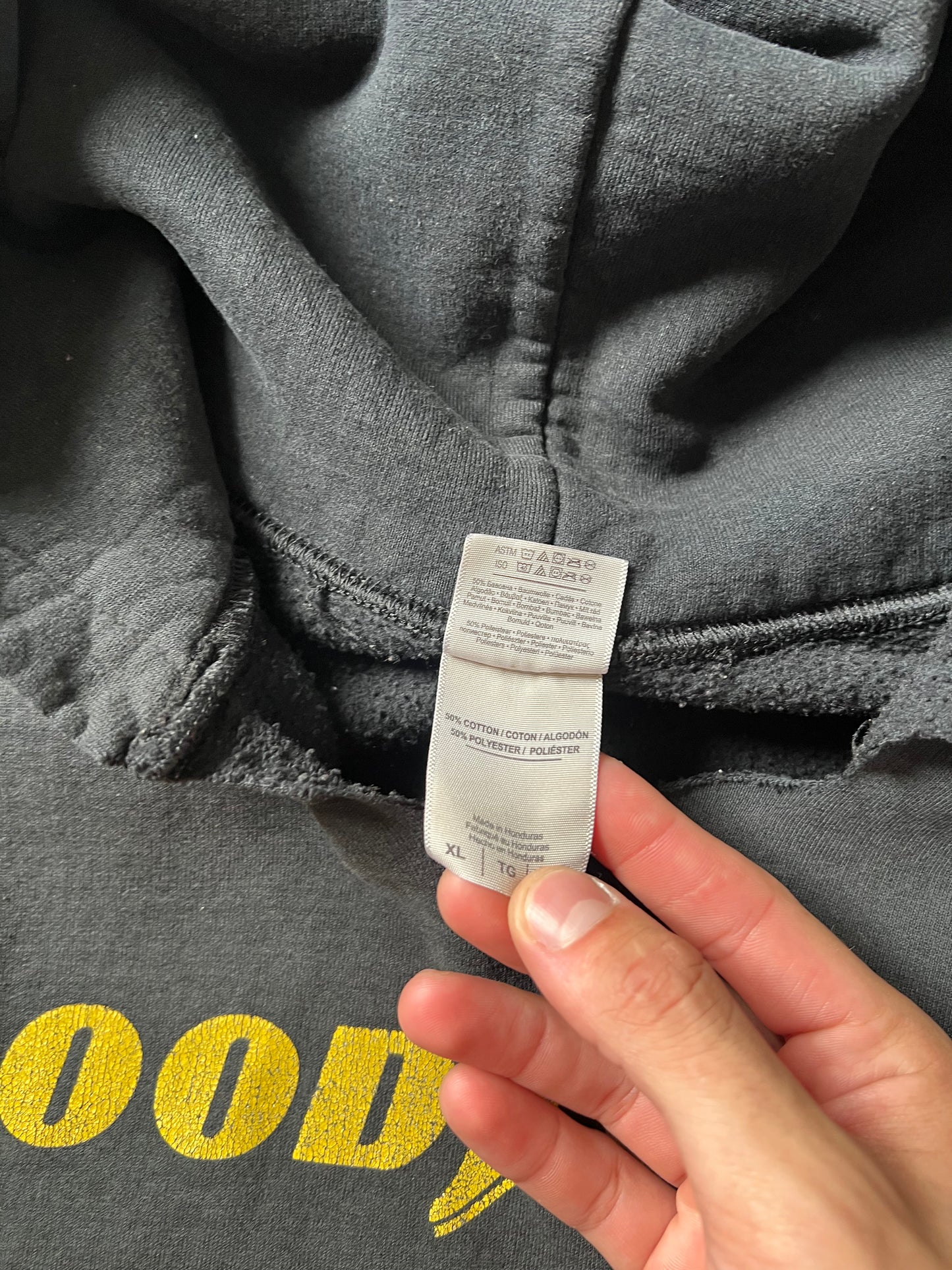 Vintage Faded Black Goodyear Hoodie - XL