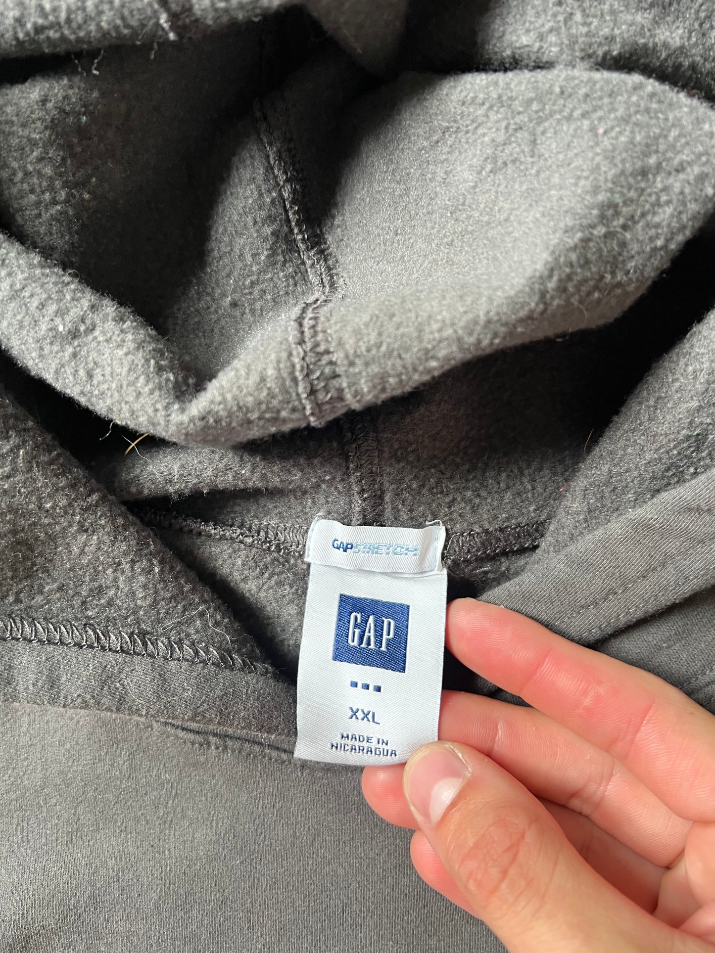 Vintage Grey Gap Spellout Hoodie - XXL