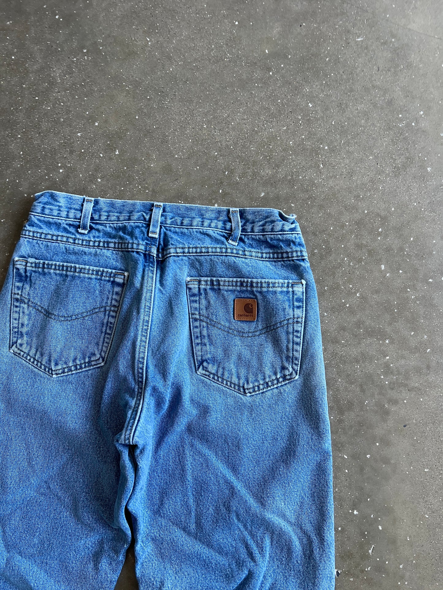 Vintage Denim Blue Carhartt Carpenter Pants - 33x30