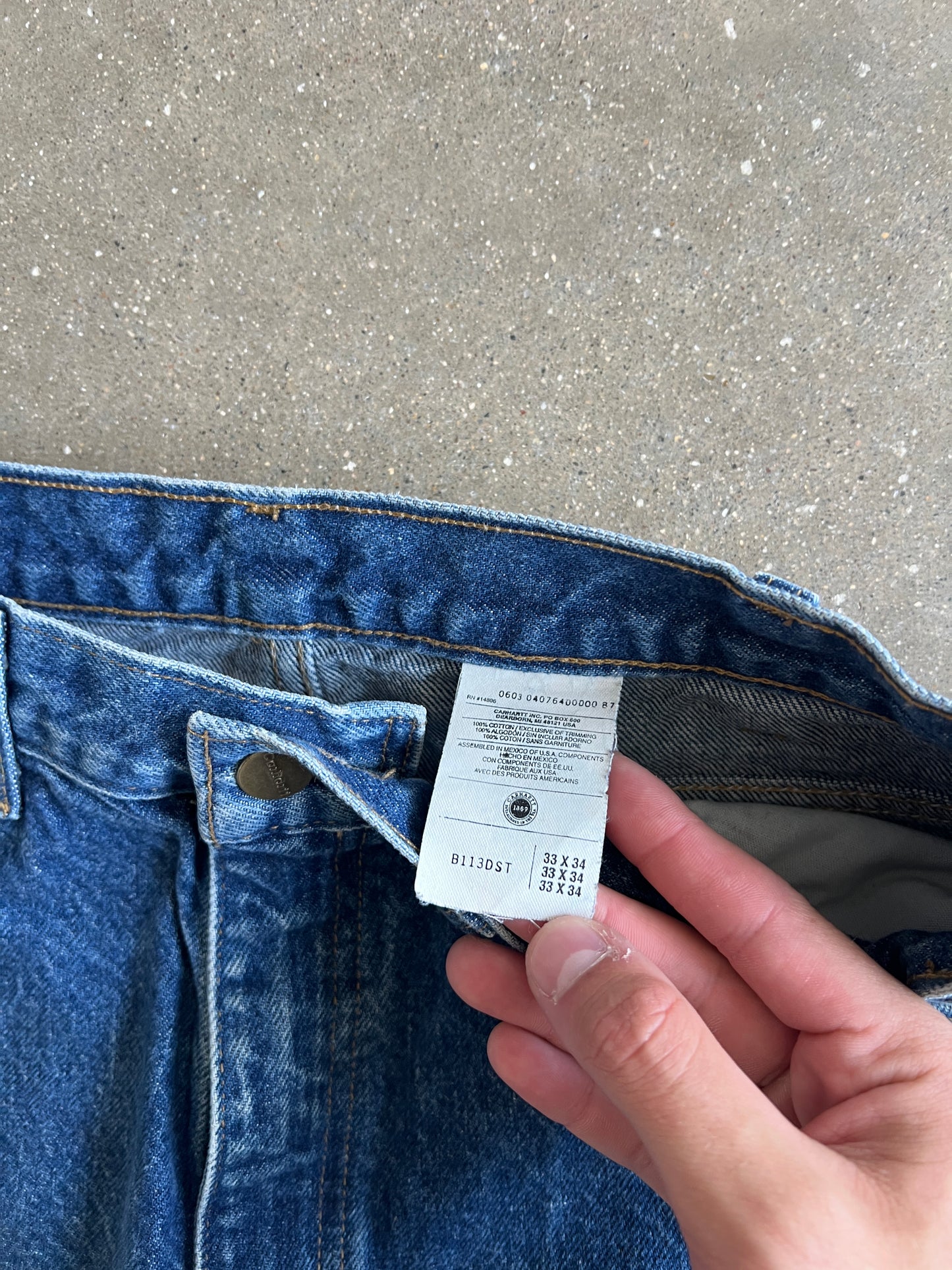 Vintage Blue Carhartt Carpenter Pants - 33x34