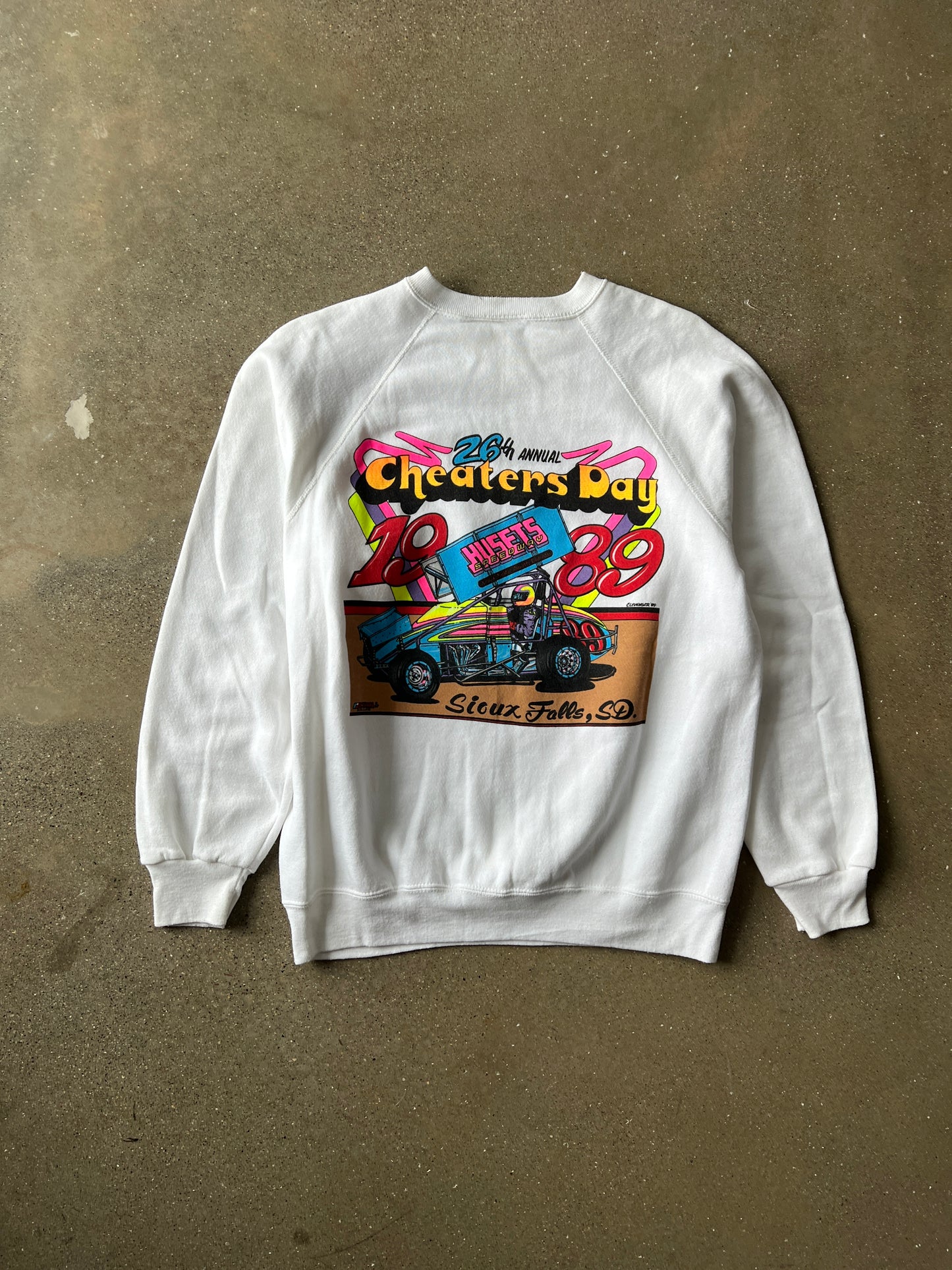 Vintage White Nascar Racing Crew - L