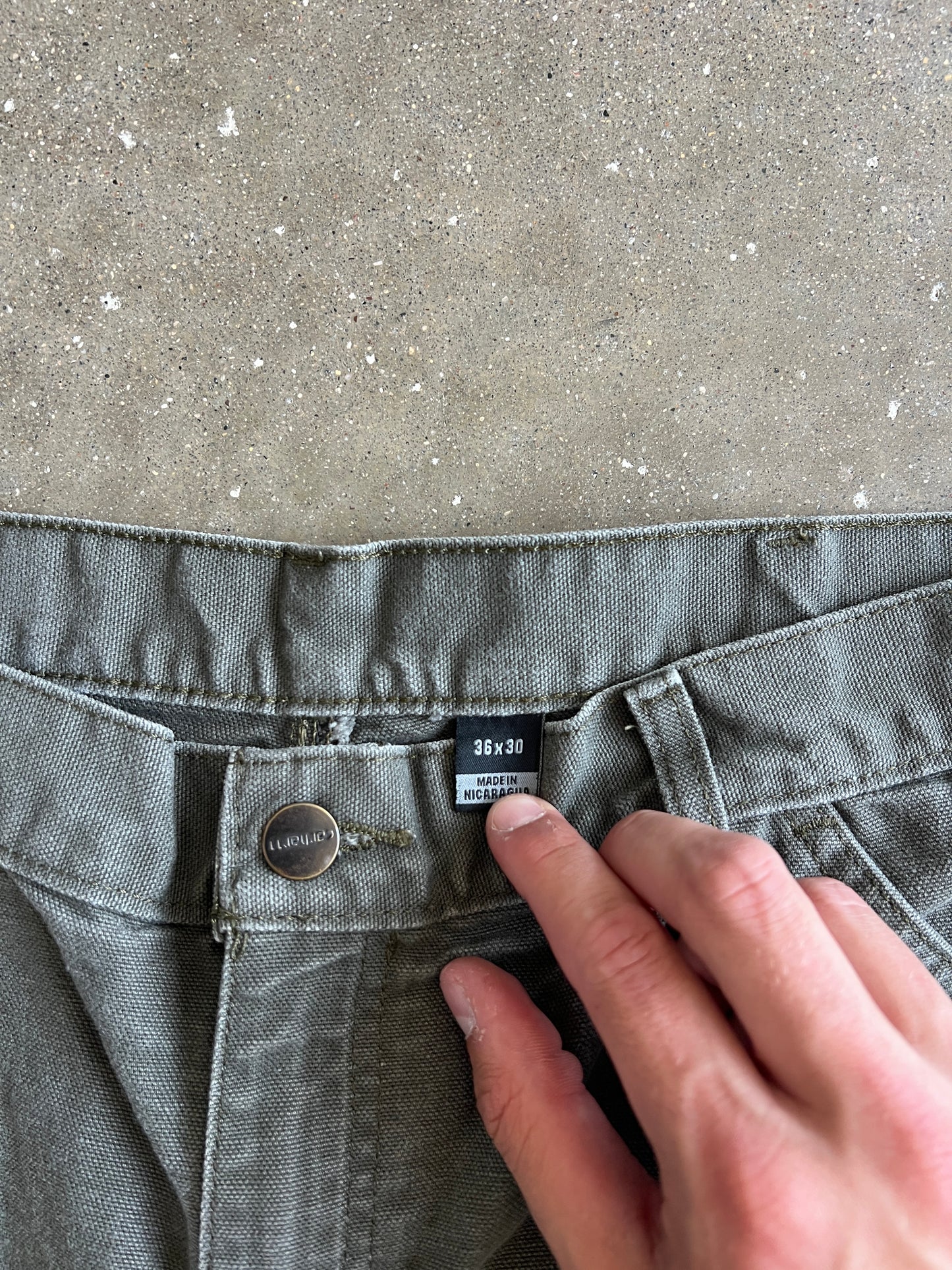 Vintage Green Painted Carhartt Carpenter Pants - 36x30