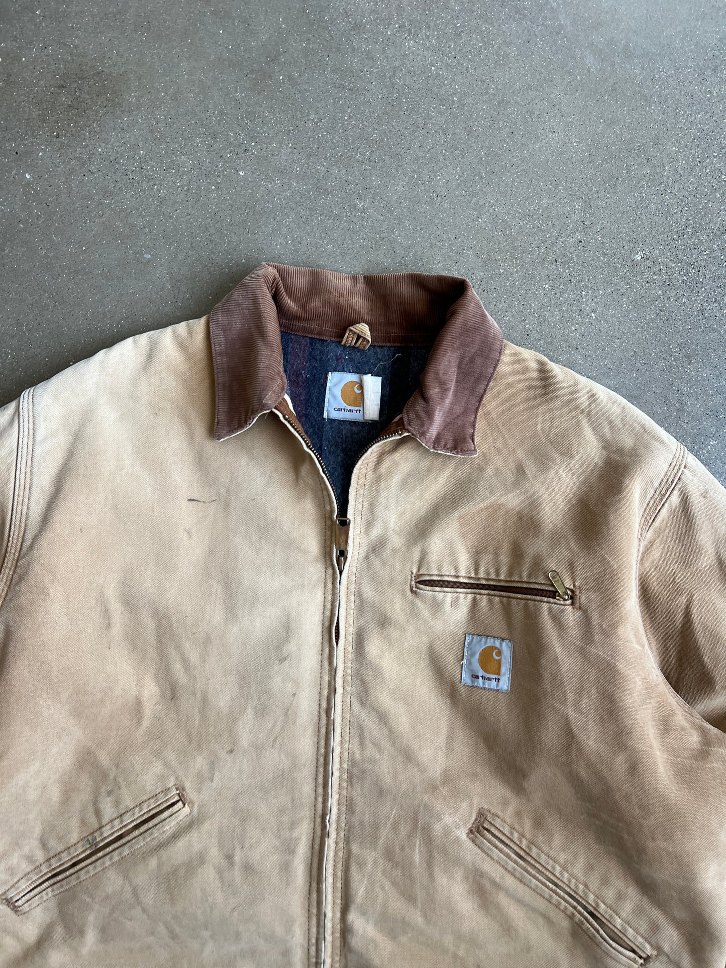 Vintage Faded Tan Carhartt Detroit Jacket - XL