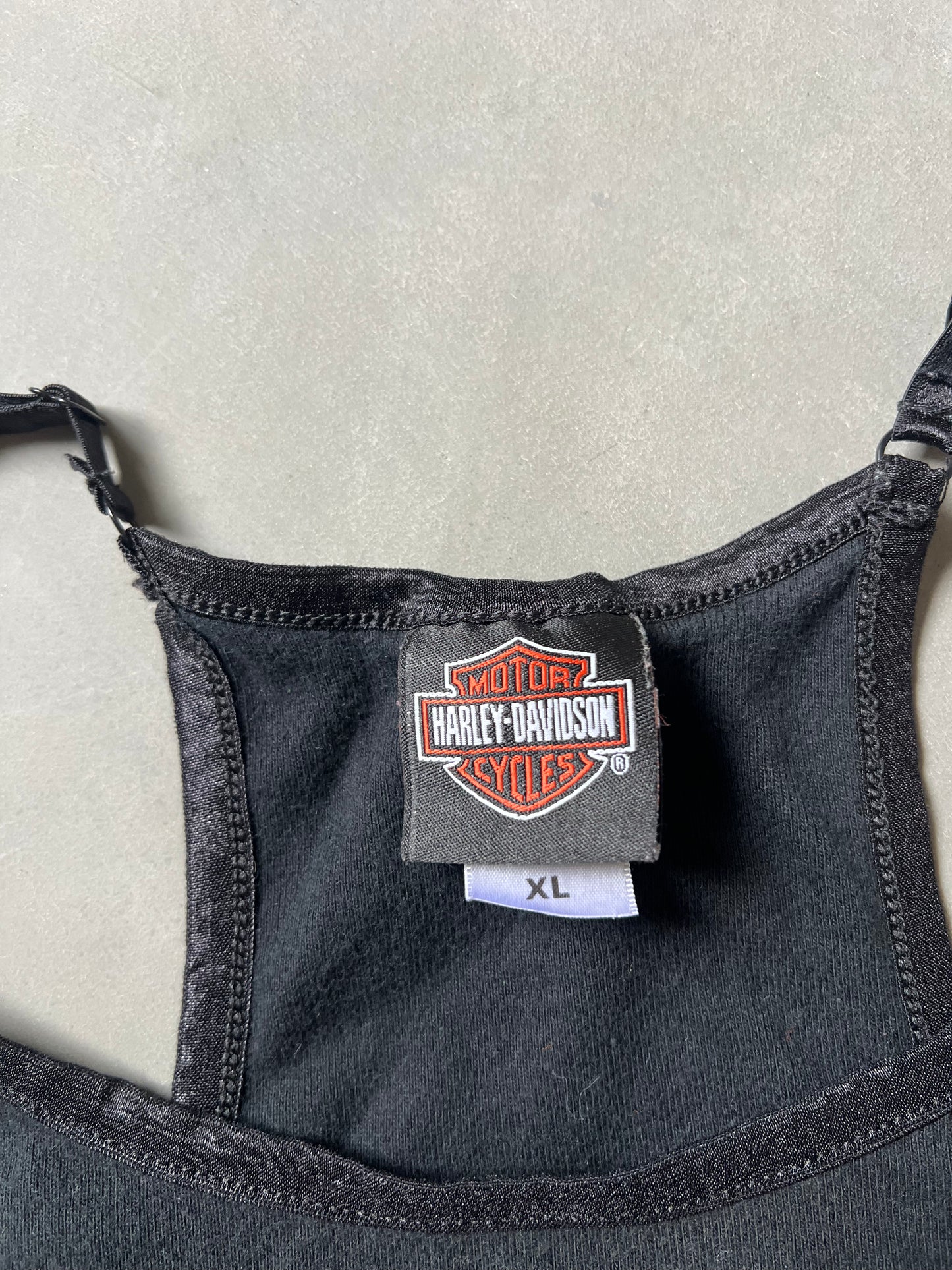 Vintage Black Harley Davidson Tank - XL