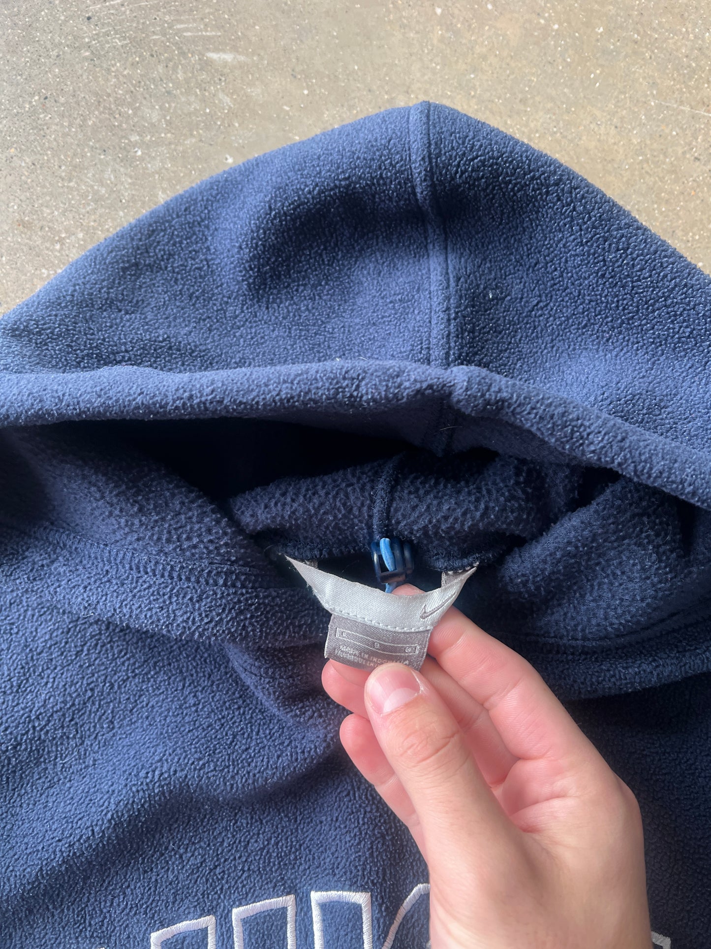 Vintage Navy Blue Nike Fleece Hoodie - L