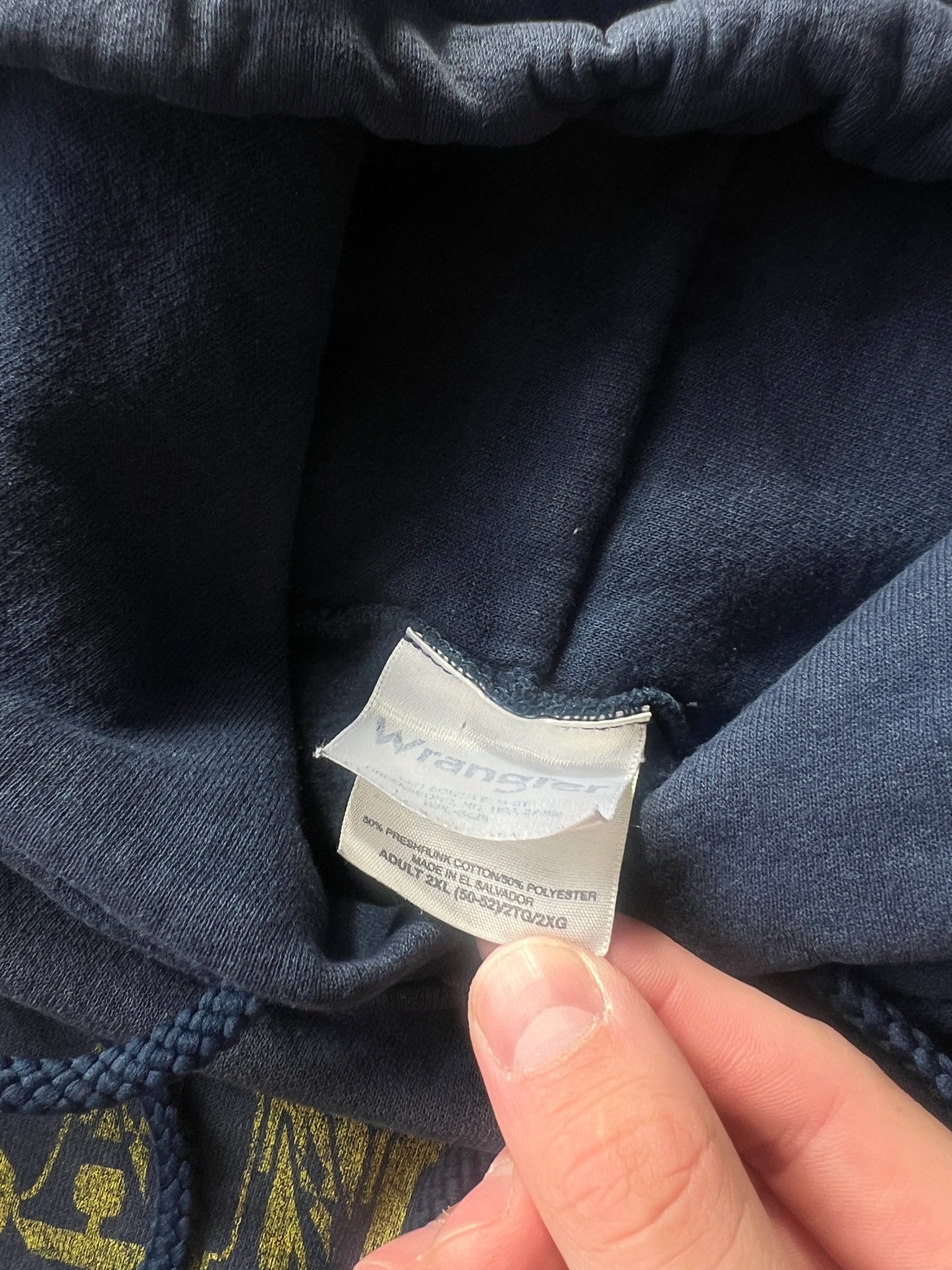 Vintage Navy Blue Wrangler Hoodie - XXL