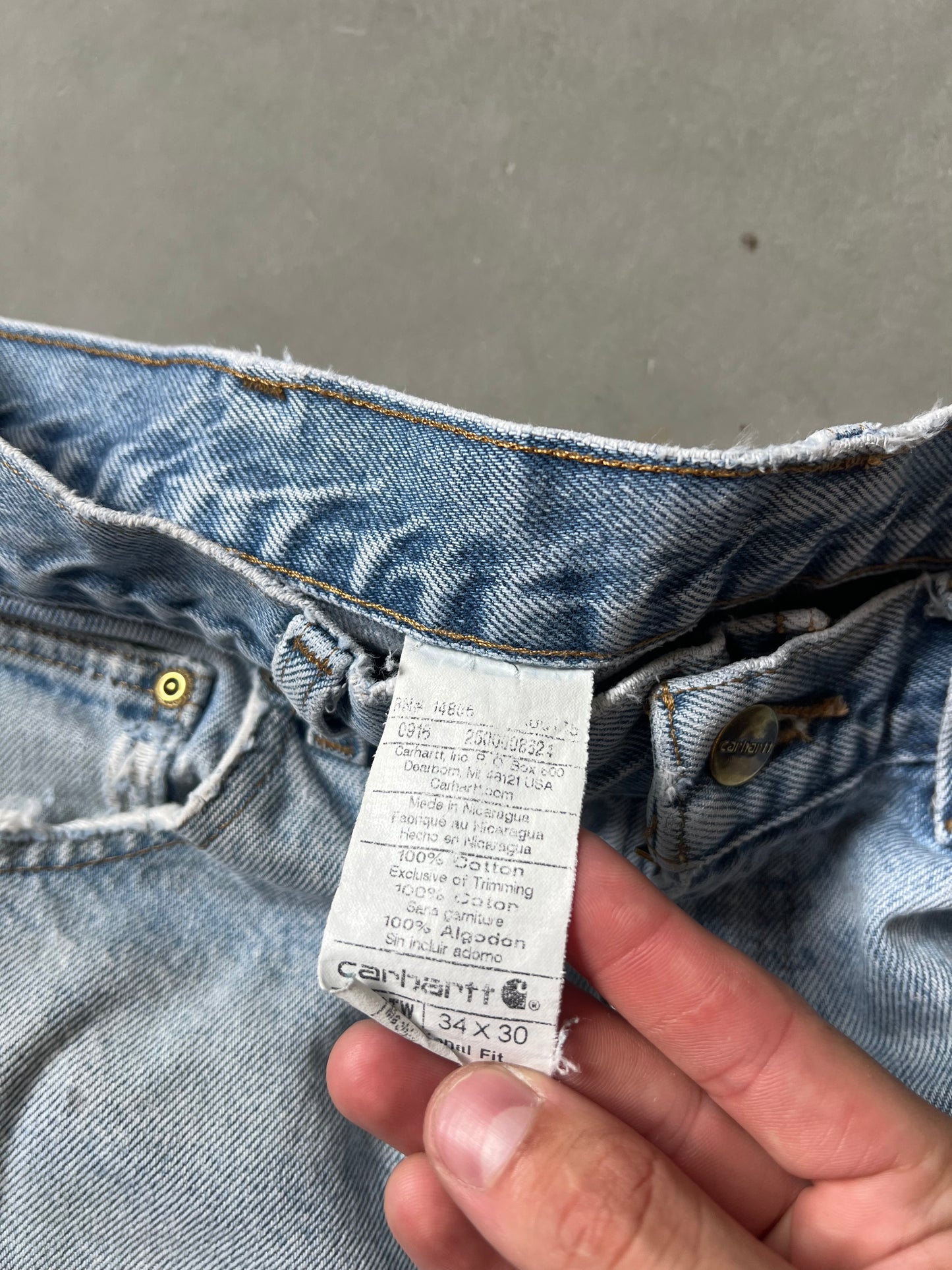 Vintage Faded Denim Carhartt Pants - 34