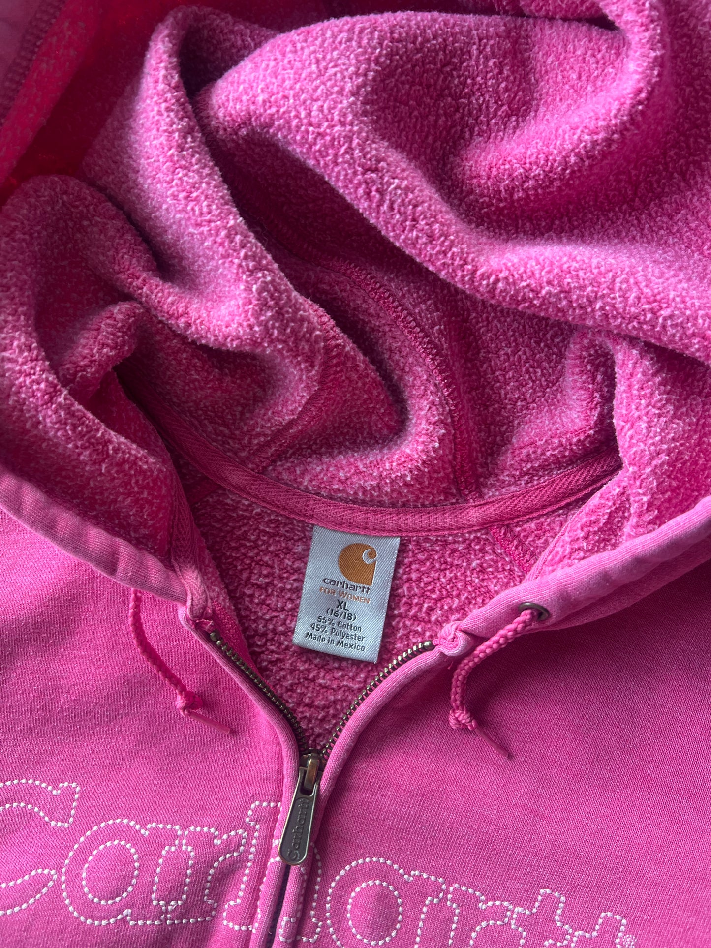 Vintage Pink Carhartt Zip Up Hoodie -