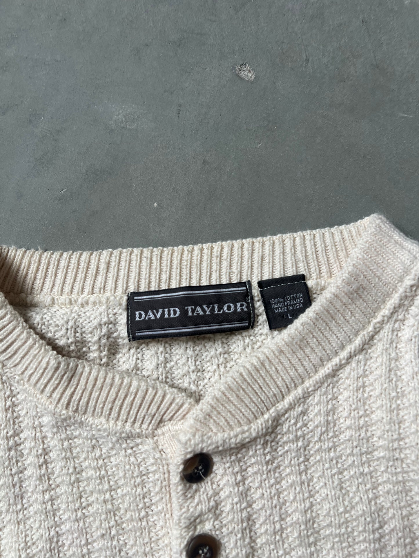 Vintage Cream David Taylor Knit Sweater - L