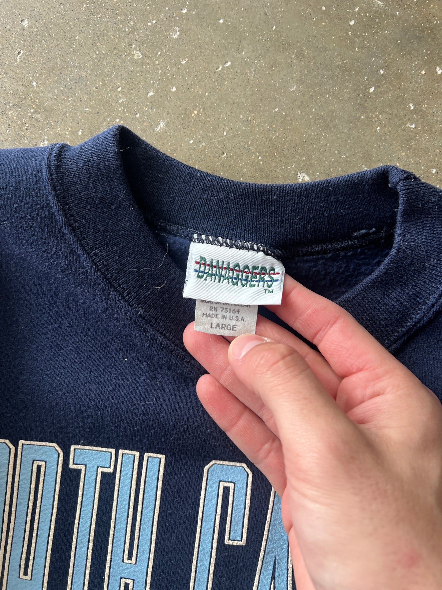 Vintage Navy Blue Carolina Tar Heels Crew - L