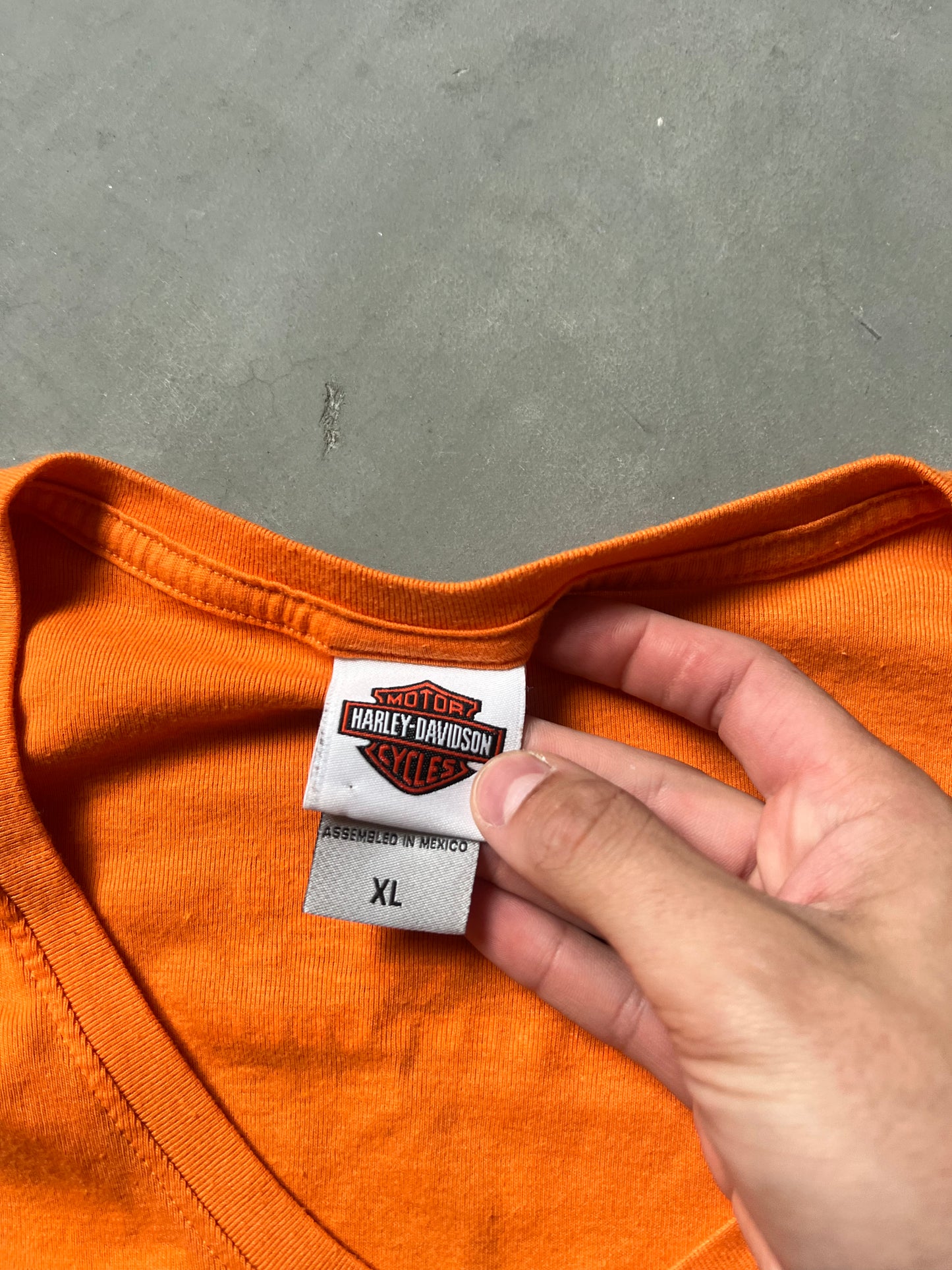 Vintage Orange Harley Davidson Longsleeve - XL