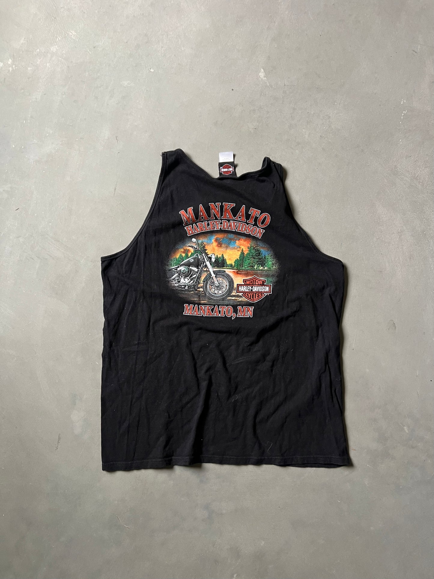 Vintage Black Harley Davidson Tank Top Shirt - XL