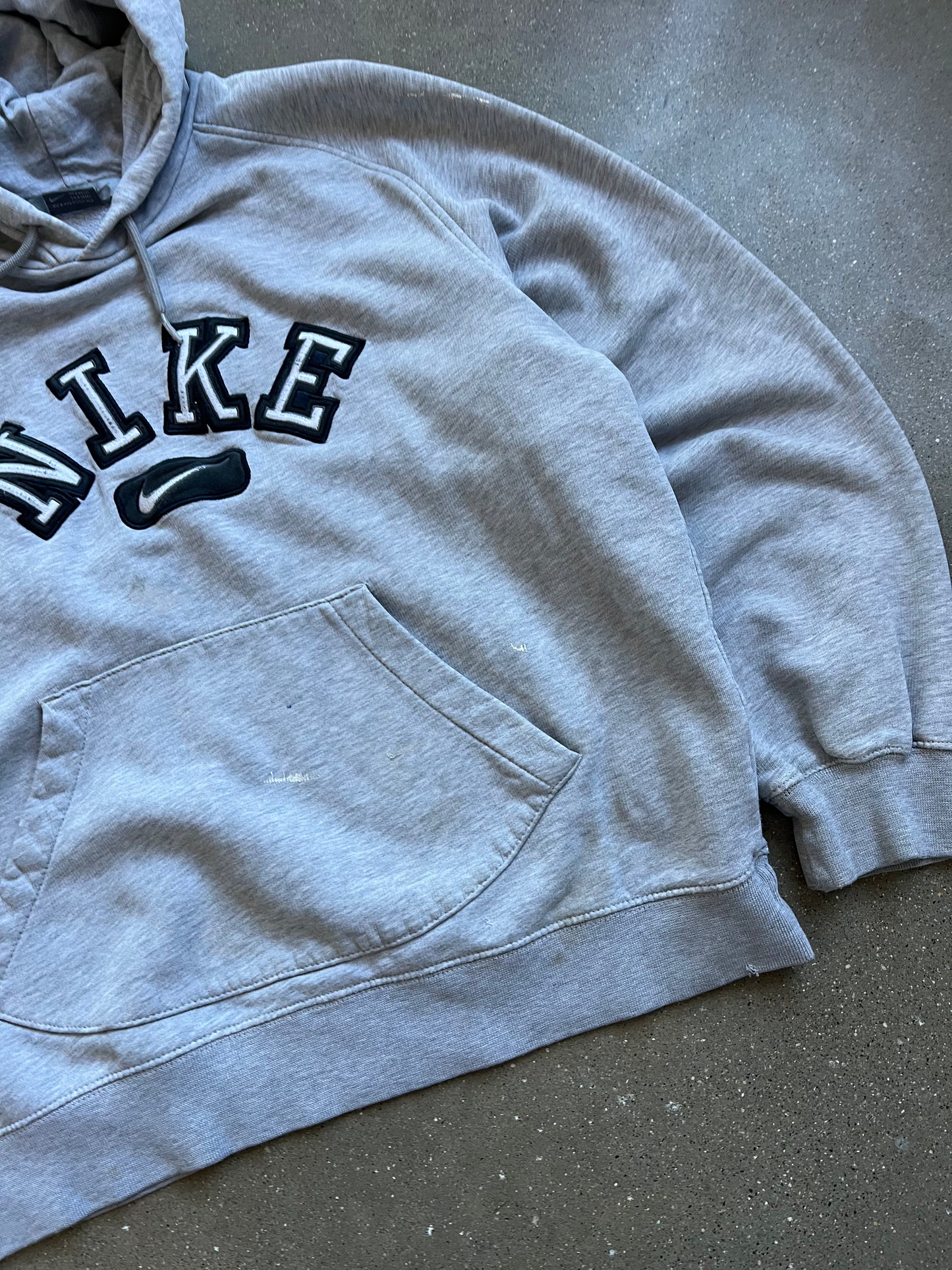 Vintage Grey Nike Spellout Hoodie - L