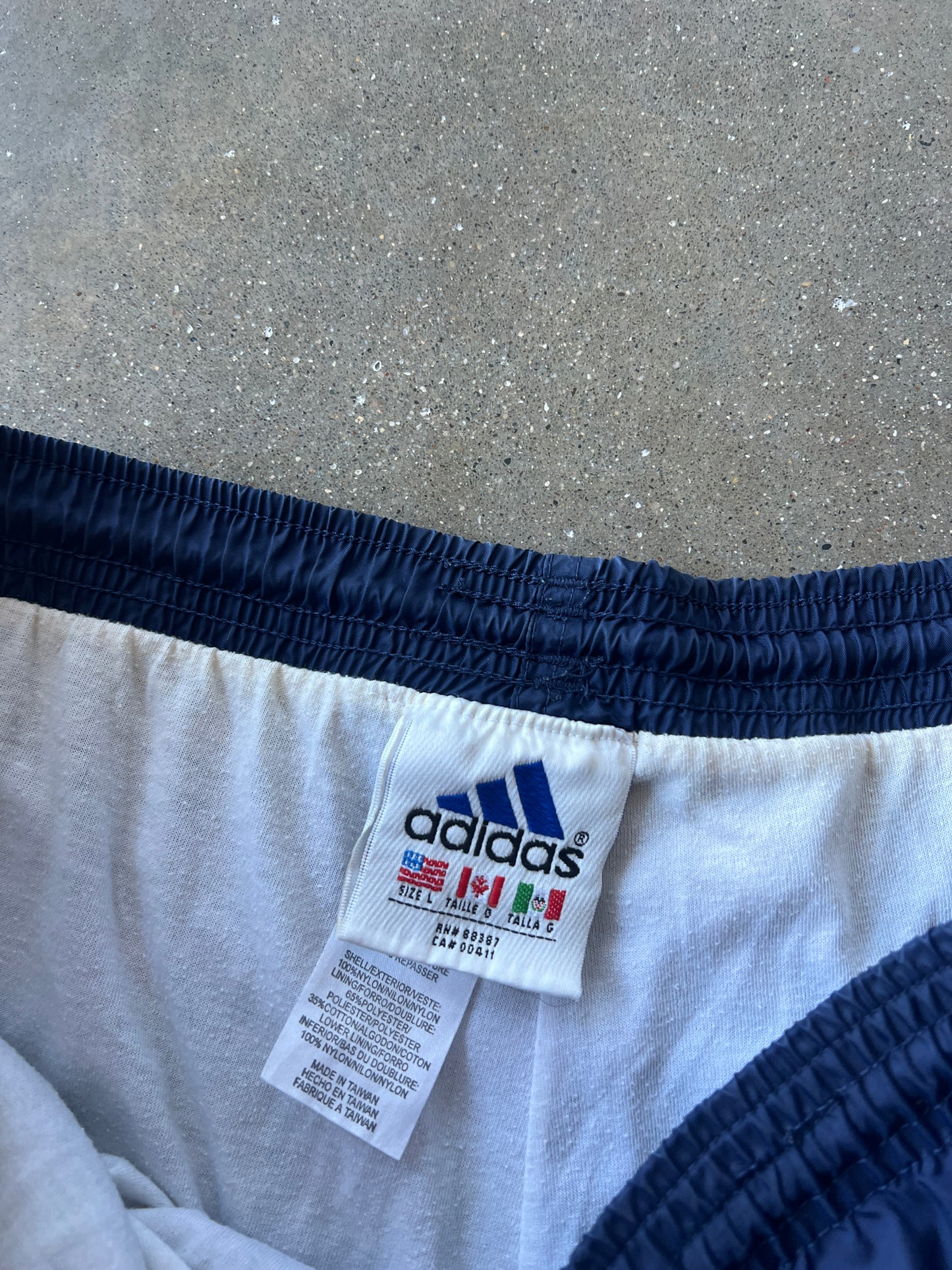 Vintage Navy Blue Adidas Track Pants - L