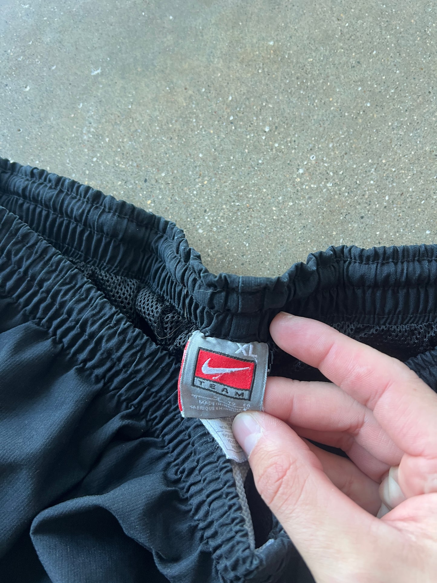 Vintage Black Nike Swoosh Track Pants - XL