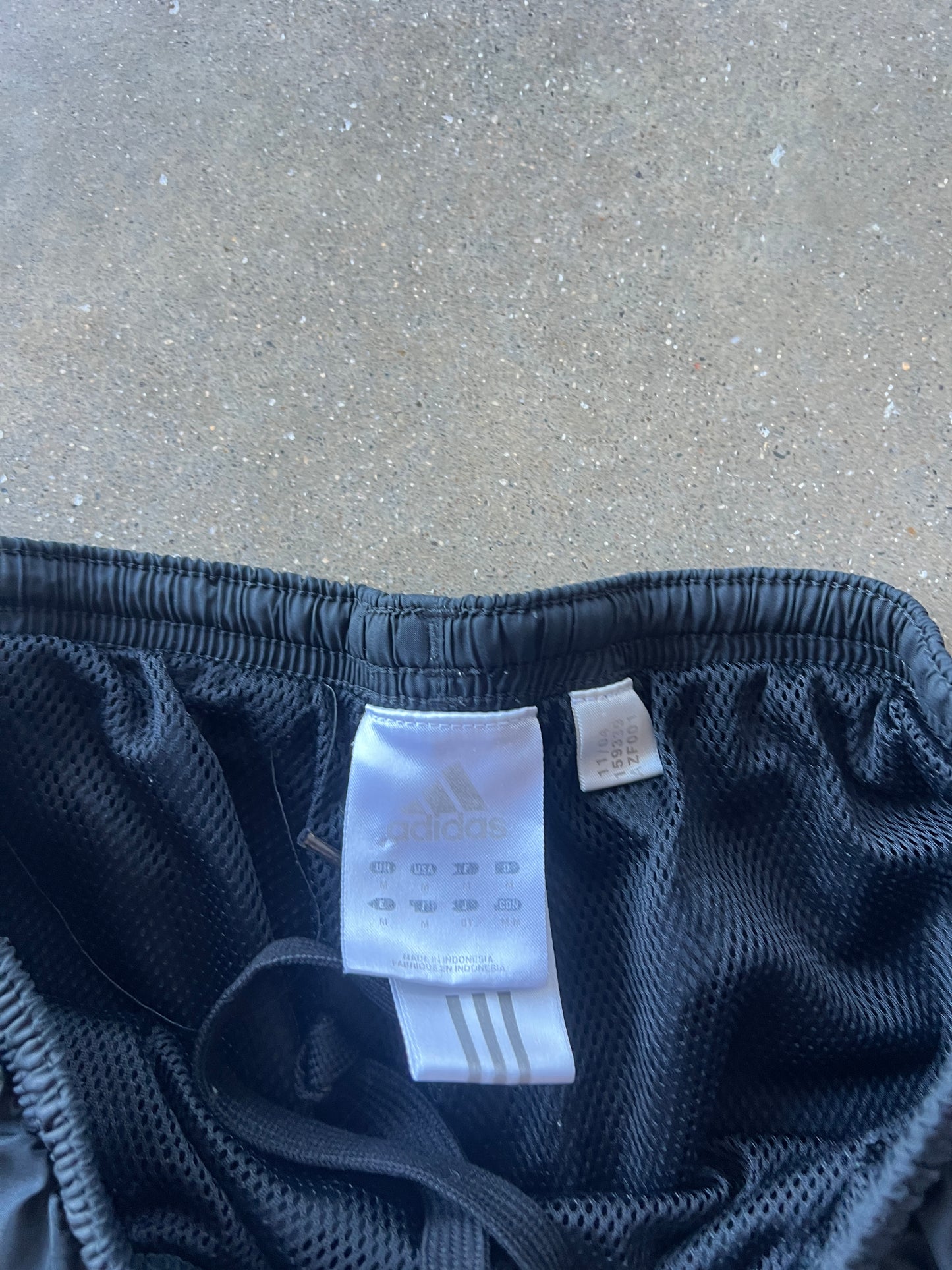 Vintage Black Adidas Stripped Track Pants - M