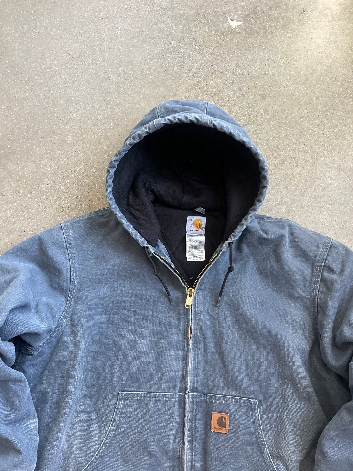 Vintage Dark Grey Carhartt Hooded Jacket - XL