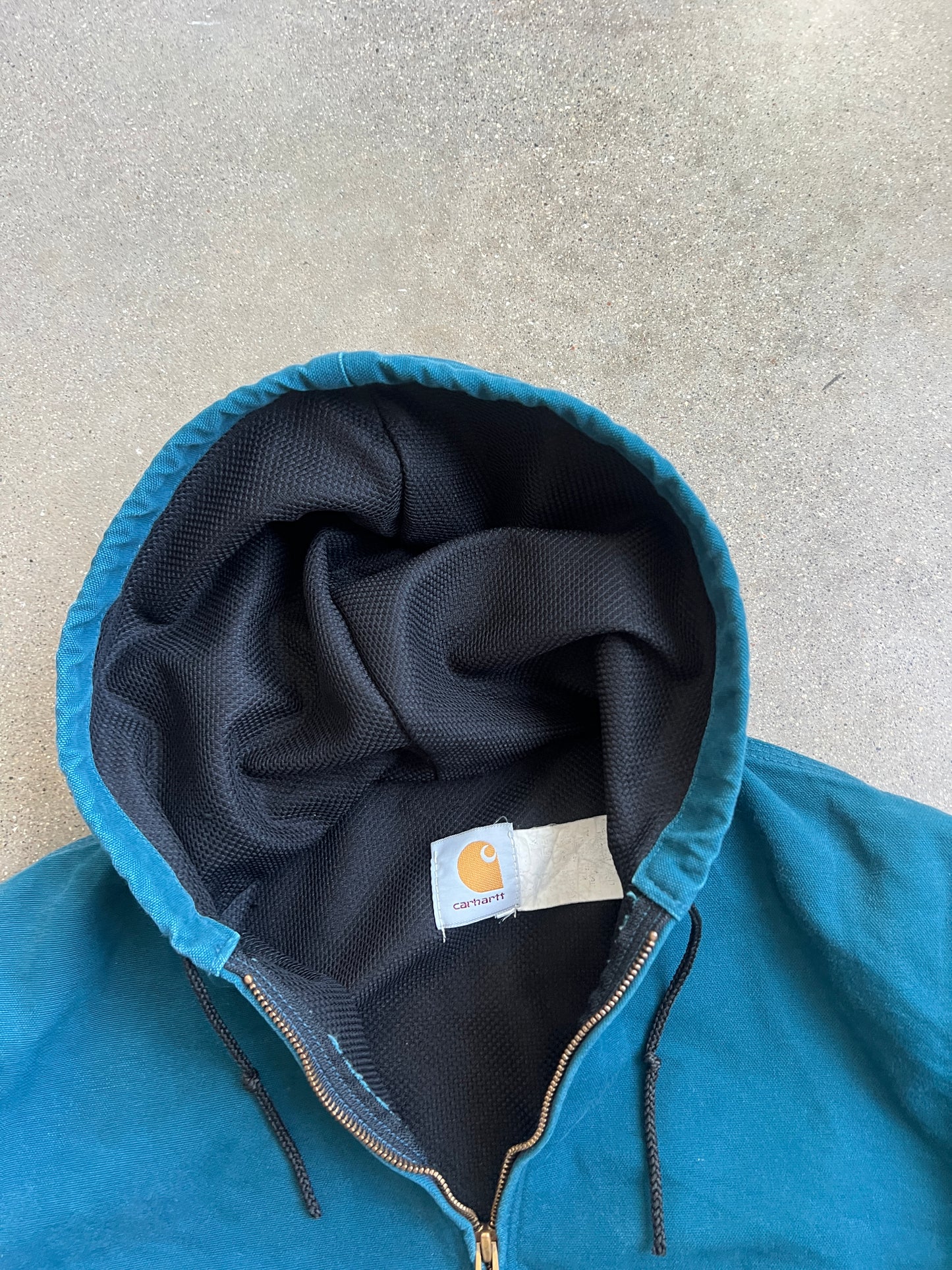 Vintage Teal Blue Carhartt Hooded Jacket - L