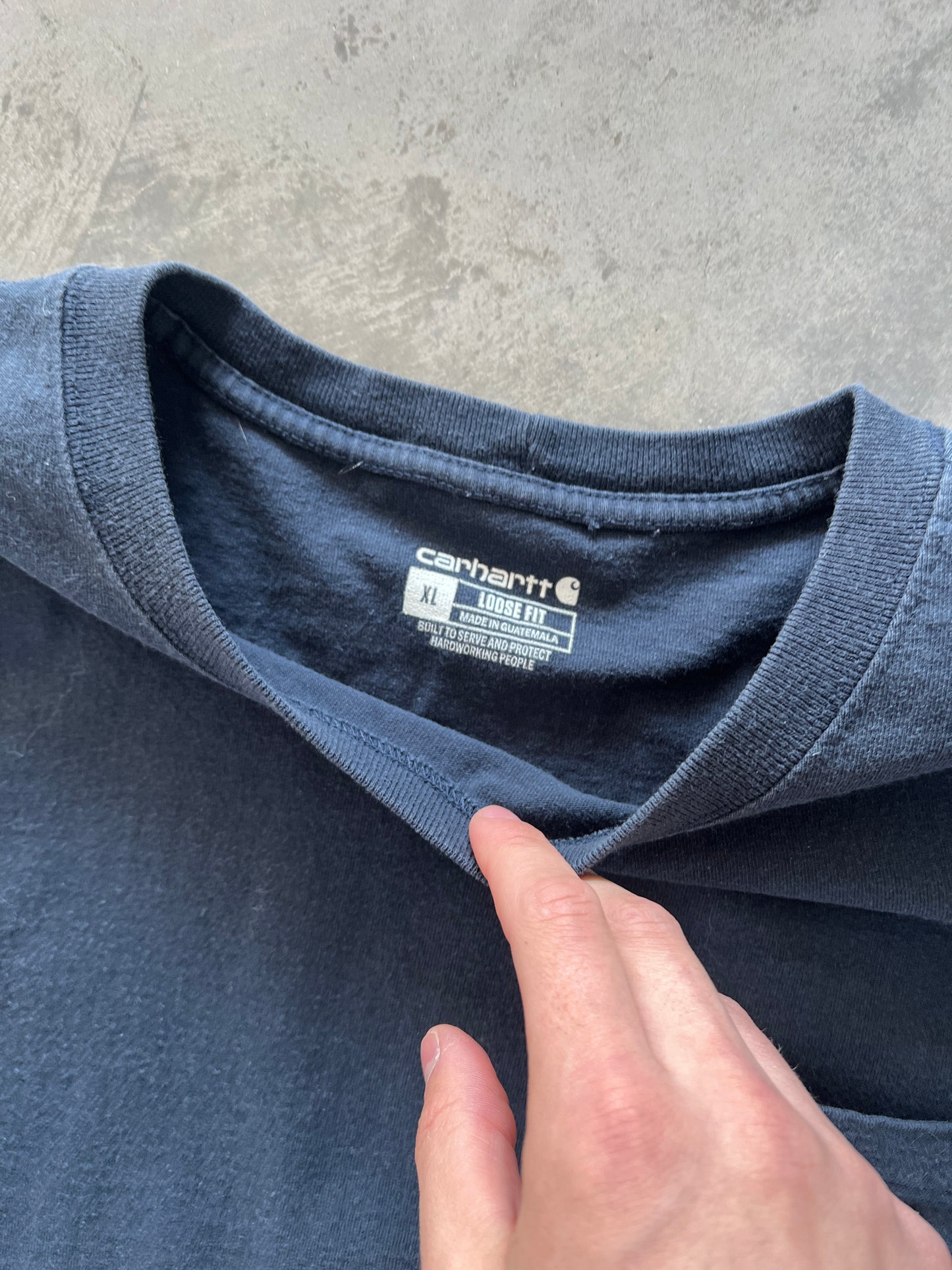 Vintage Navy Blue Carhartt Pocket Shirt - XL