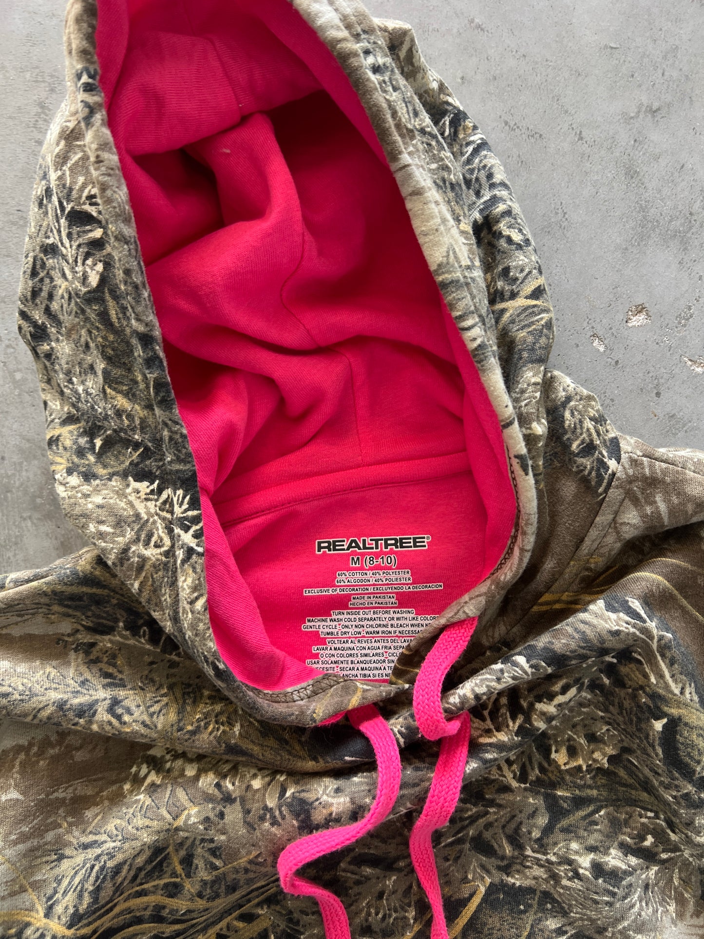 Vintage Real Tree Pink Camo Hoodie - M