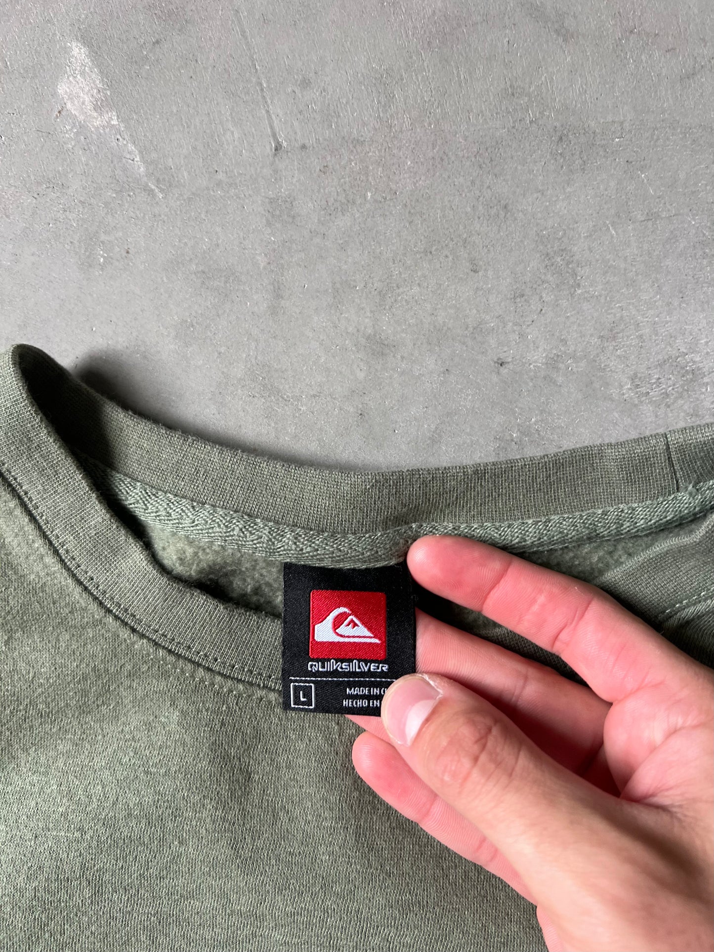 Vintage Green Quicksilver Crew - L