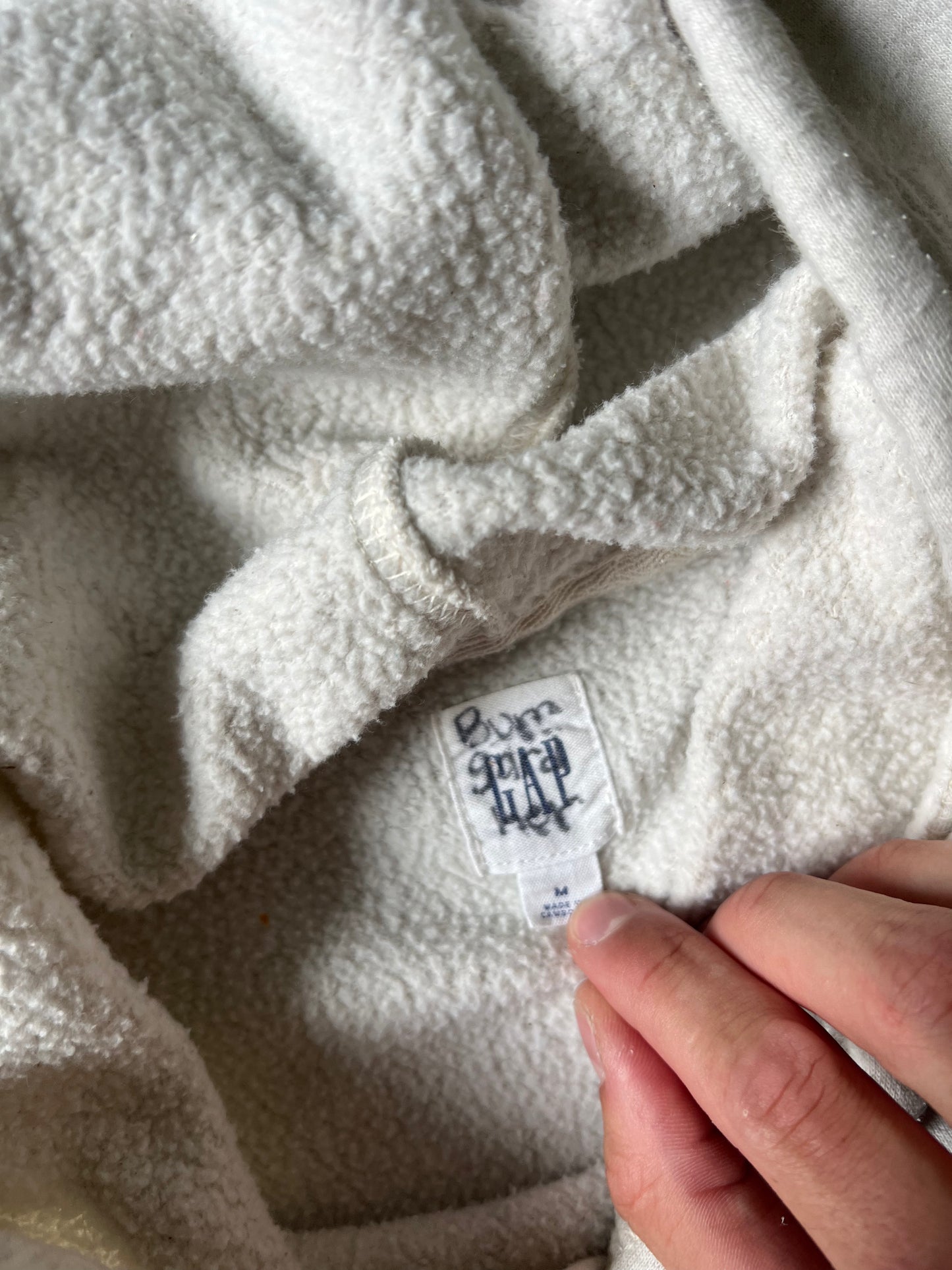 Vintage White Gap Spellout Hoodie - M