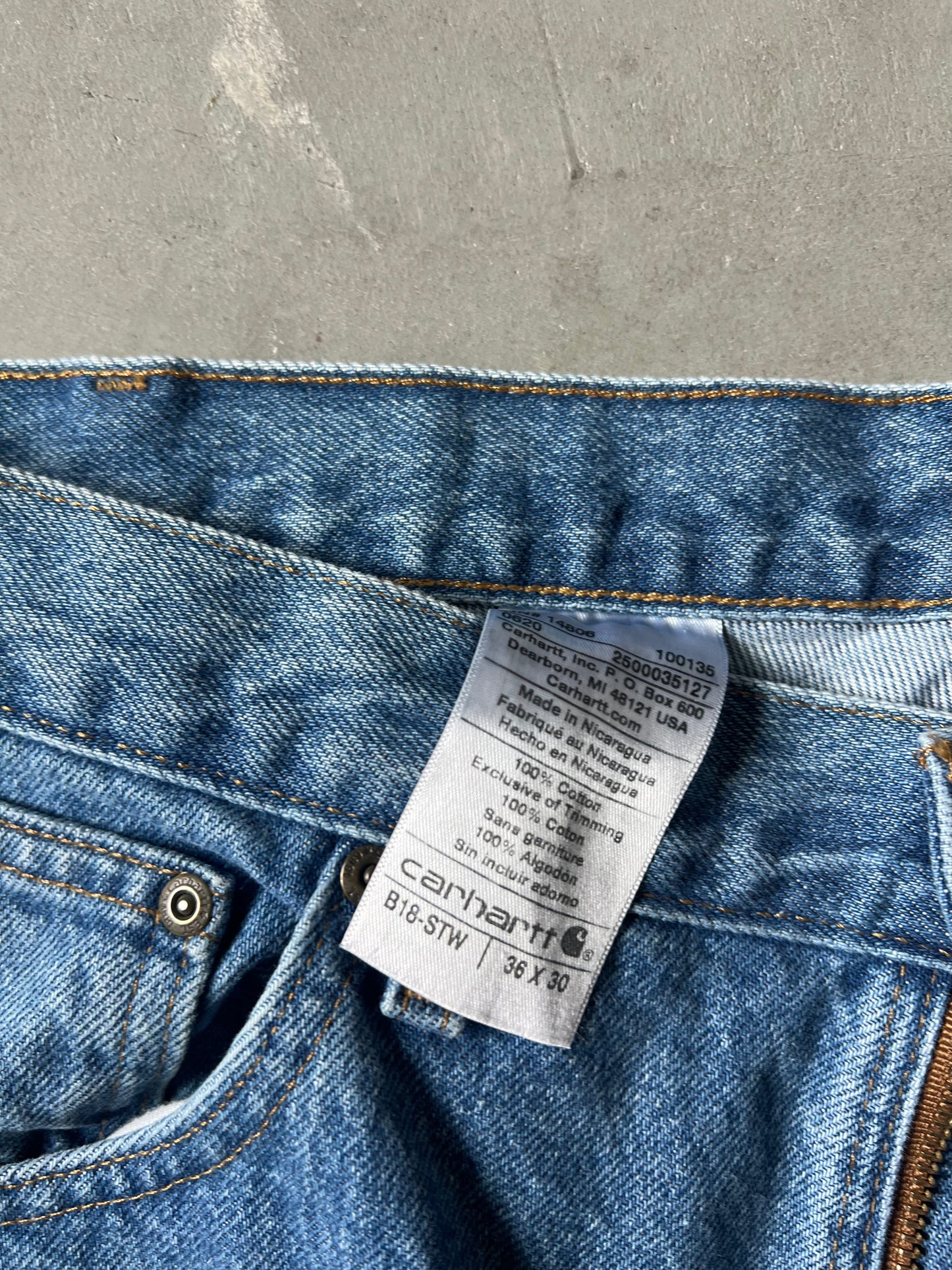 Vintage Denim Blue Carhartt Pants - 36
