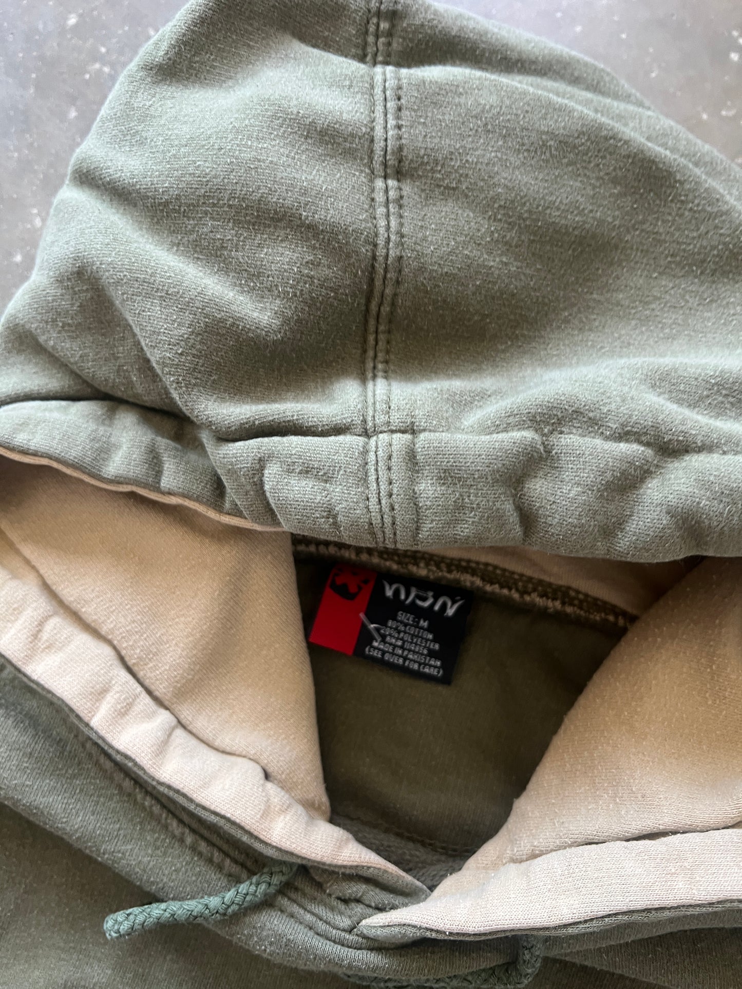 Vintage Sage Green Blank Hoodie - M