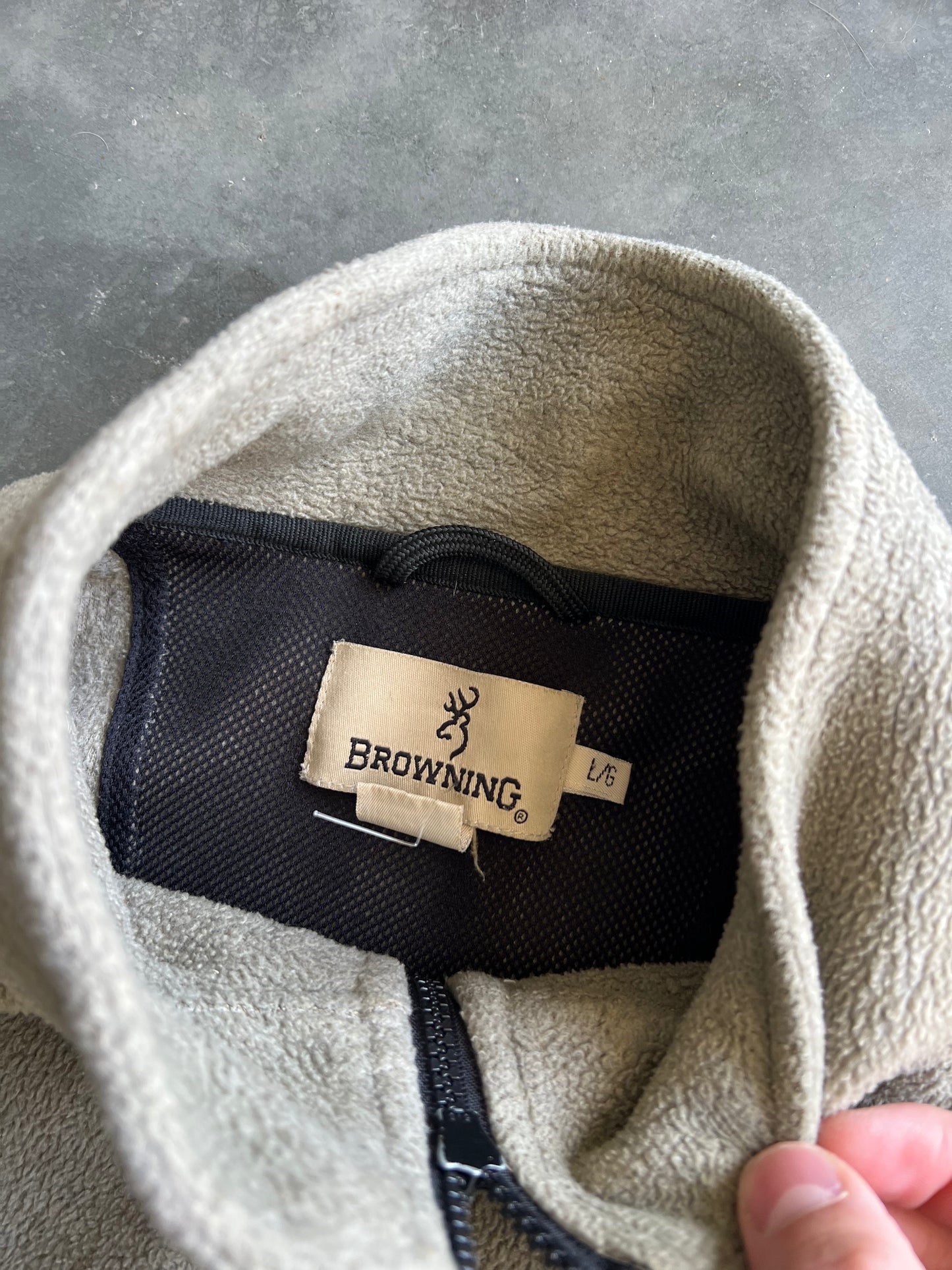 Vintage Tan Browning Zip Up Fleece - L