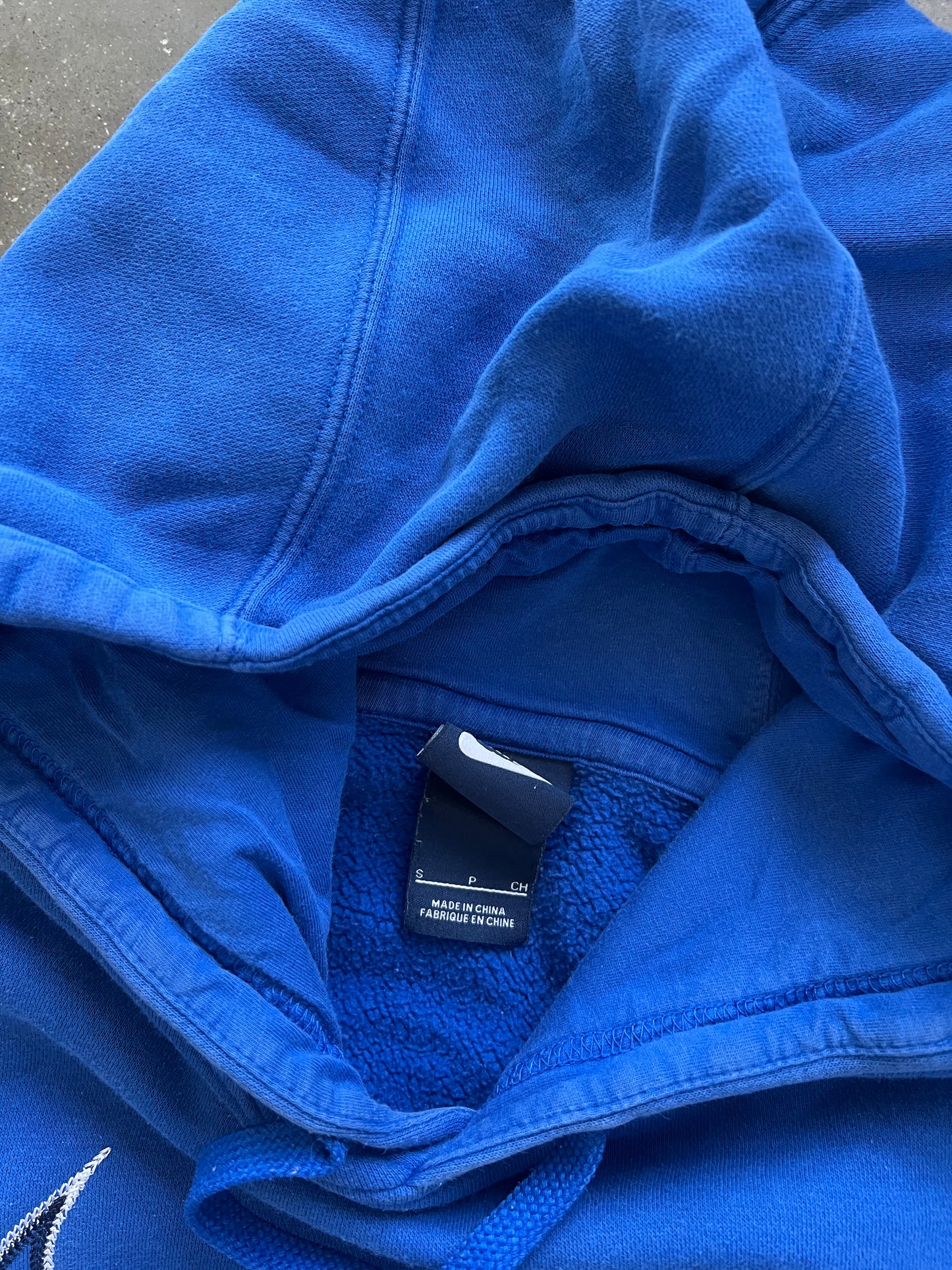 Vintage Sky Blue Nike Swoosh Hoodie - L