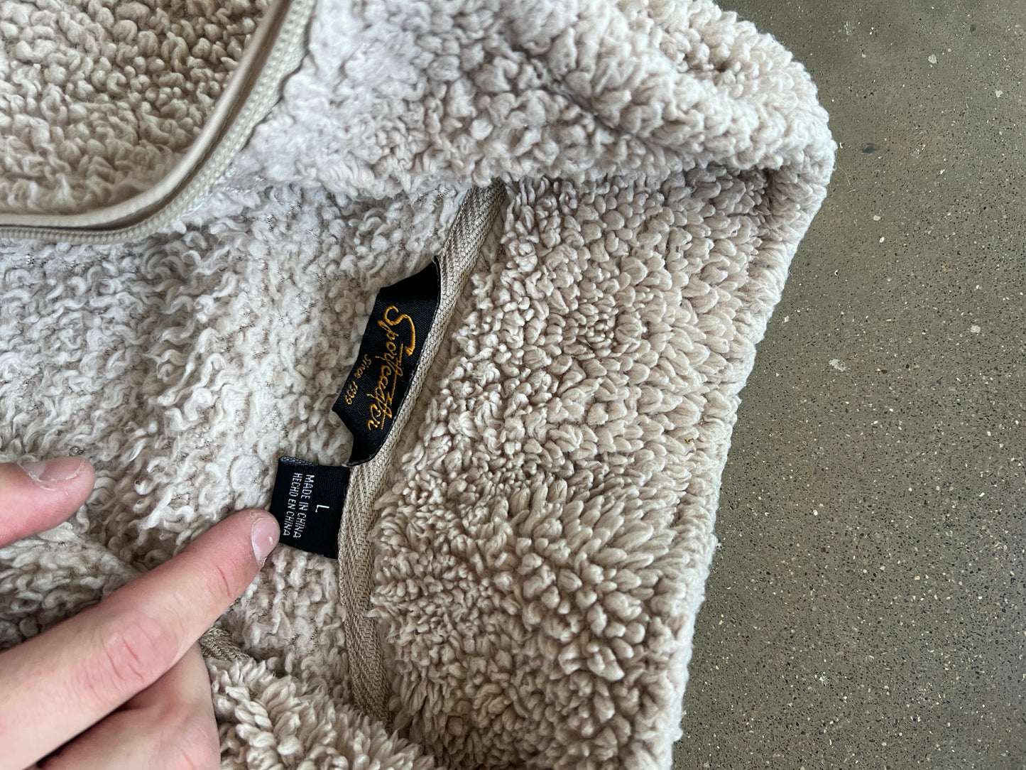 Vintage Cream Fleece Jacket - L