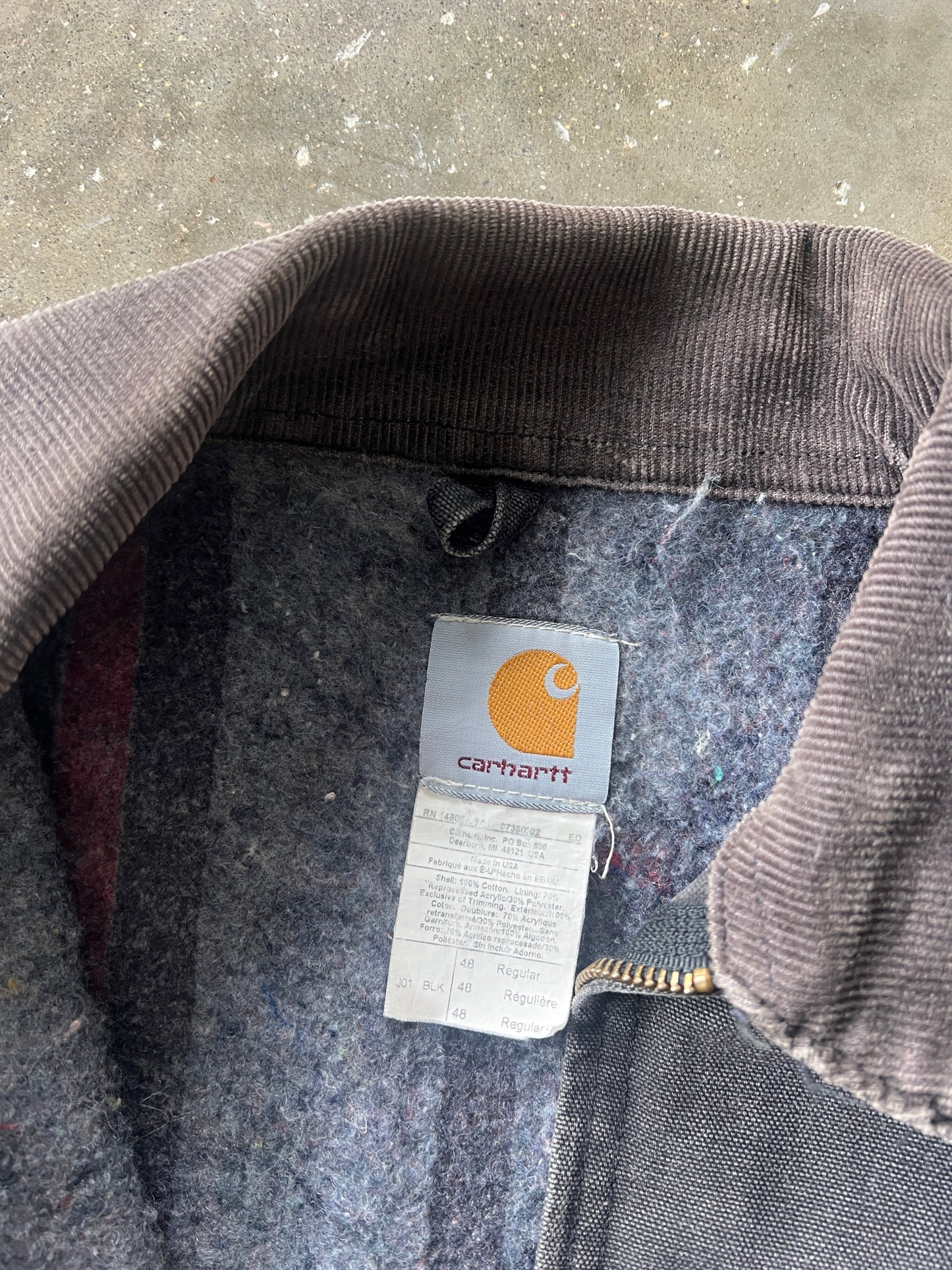 Vintage Faded Black Carhartt Detroit Jacket - M