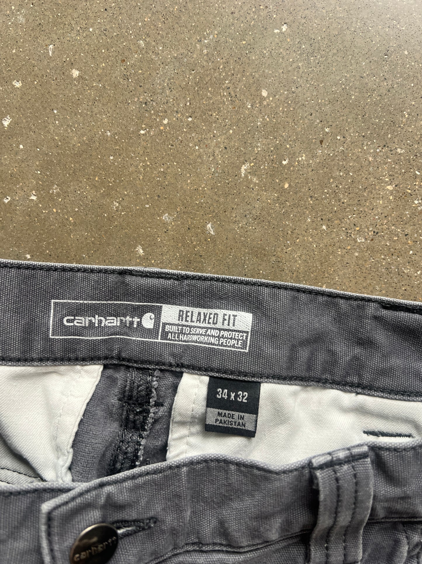 Vintage Grey Carhartt Cargo Pants - 34