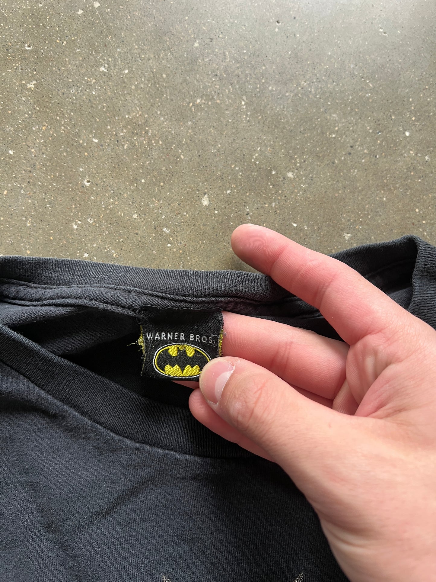 Vintage Black Batman Logo Shirt - XL