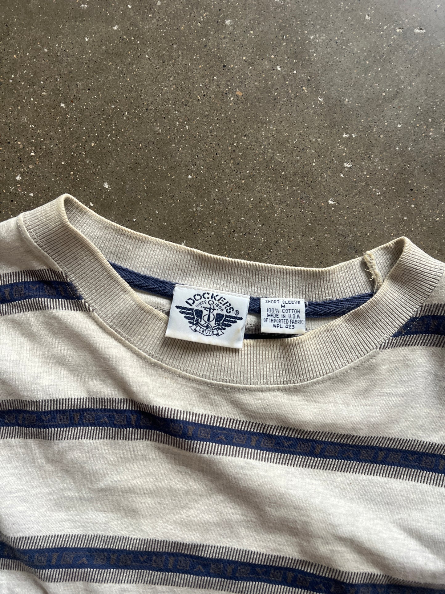 Vintage White Dockers Stripped Shirt - XL