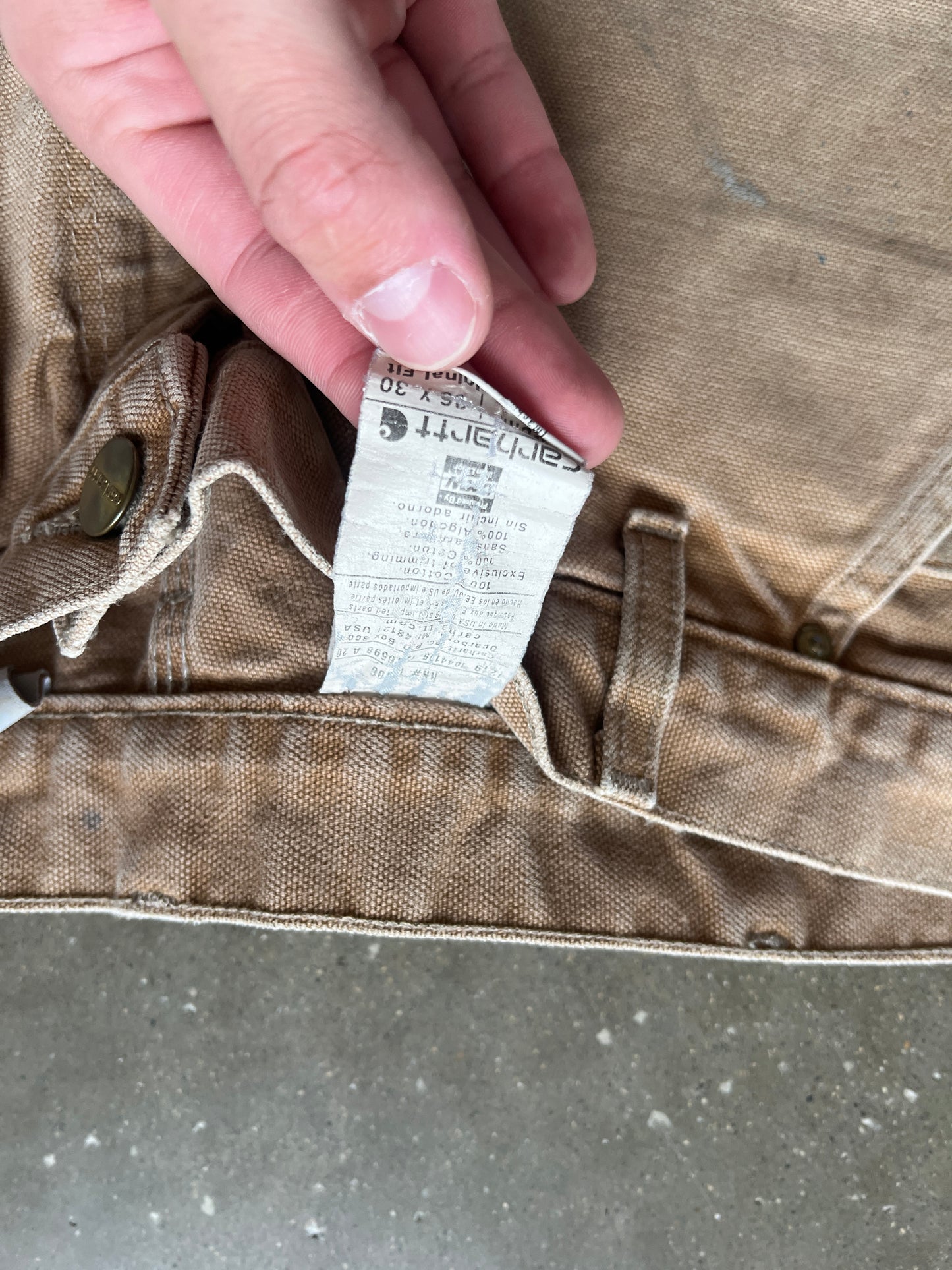 Vintage Faded Tan Carhartt Double Knee Pants - 36x30